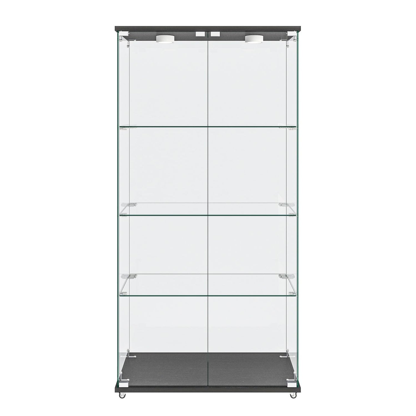 YECHEN Glass Display Cabinet with LED Lights | Tempered Glass Curio Cabinet