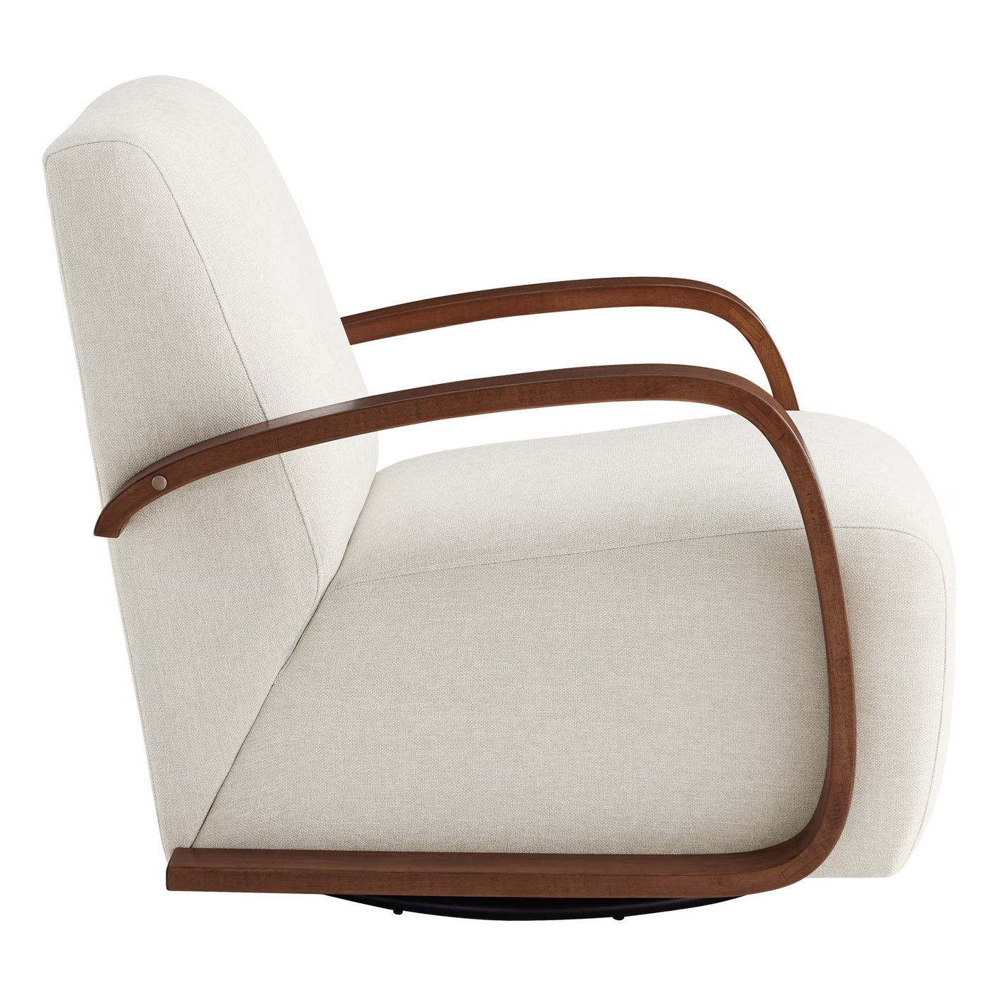 Wood Armrest Single Swivel Sofa Chair