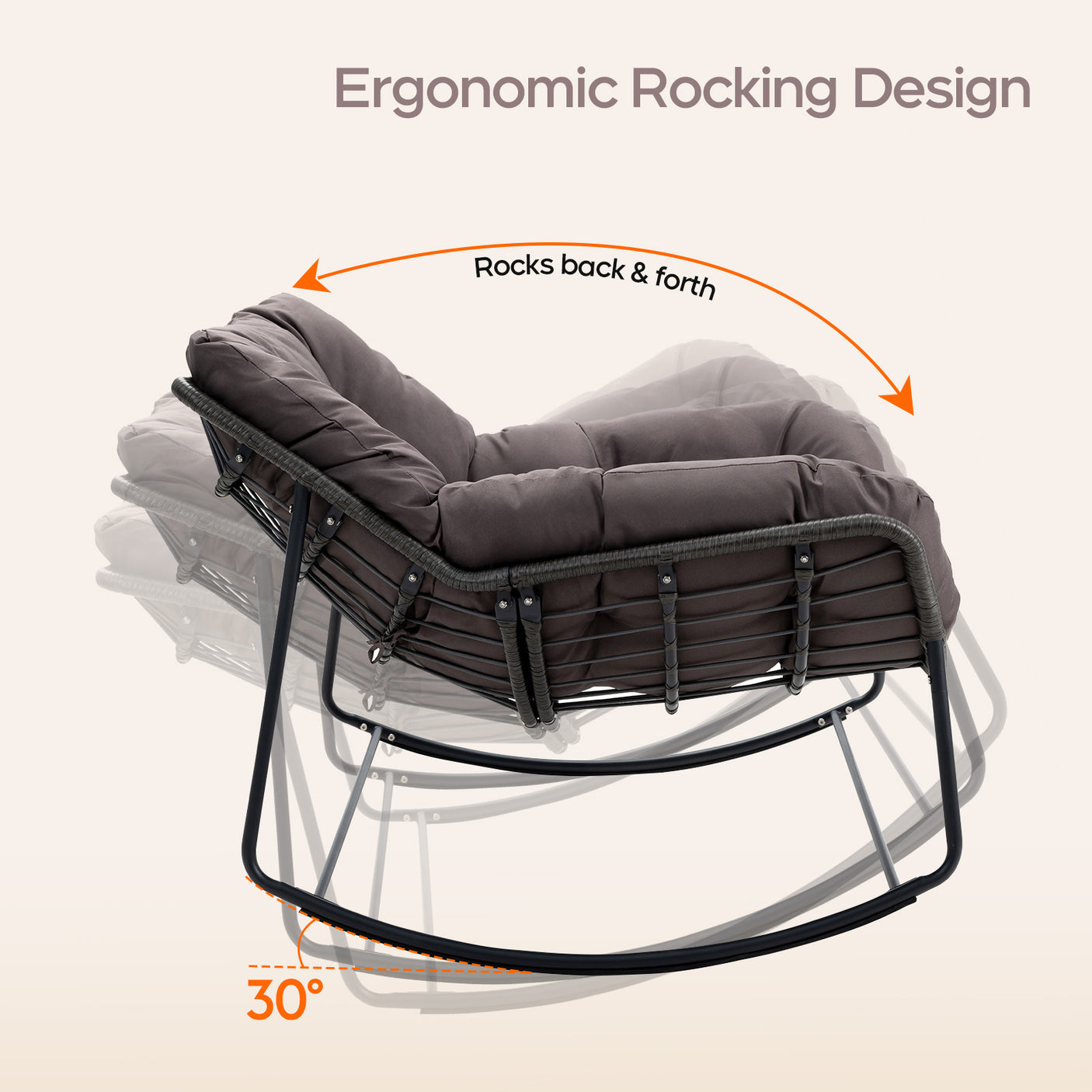 Cozy Wicker Outdoor Rocking Chair