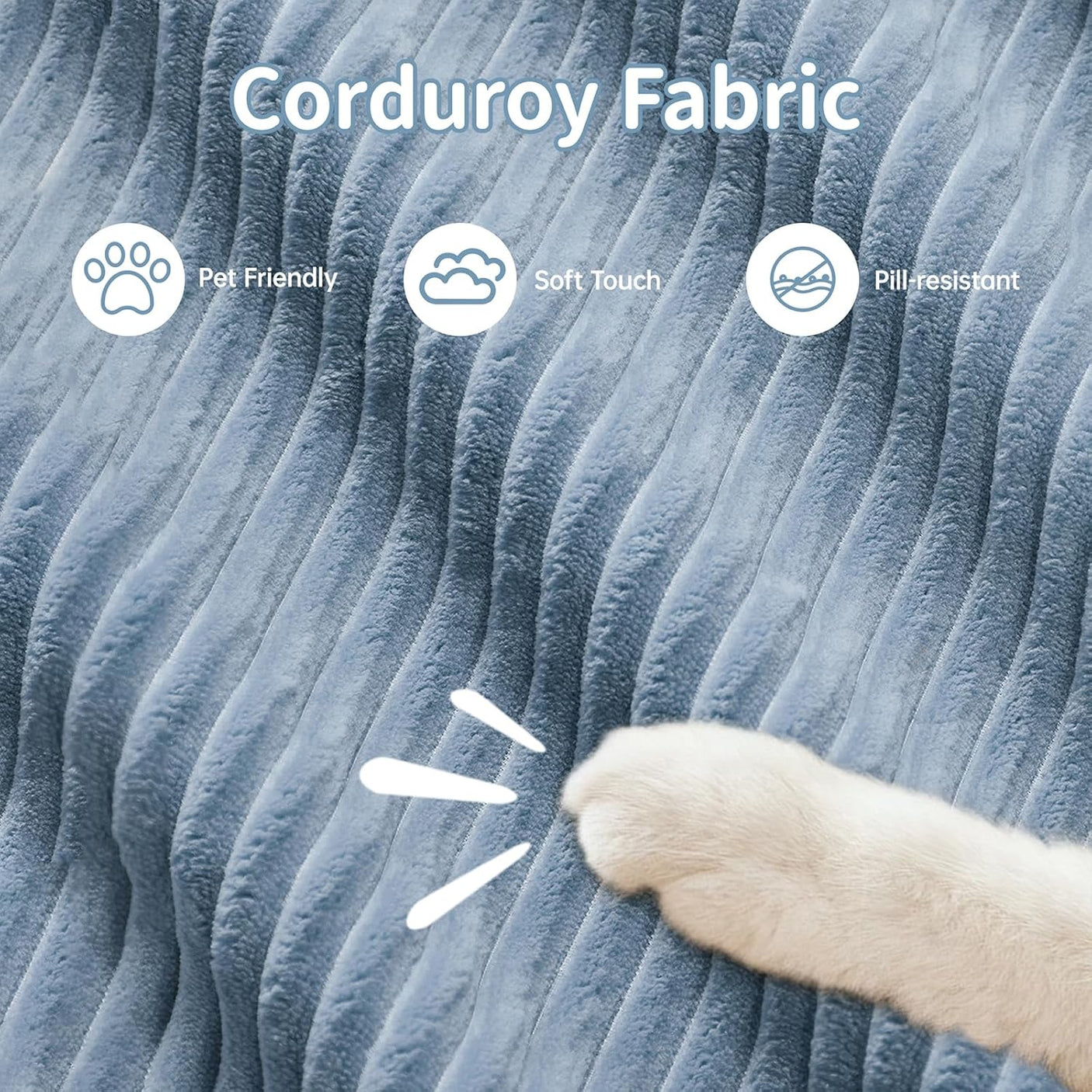 Corduroy Cloud Modular Sectional Sofa - No Assembly Required