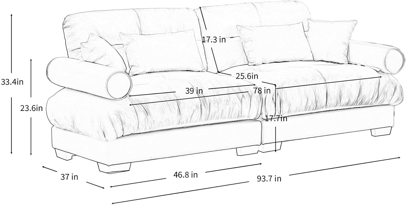 Cloud Sofa - Modular Sectional Couch with Plush Velvet & Deep Seats