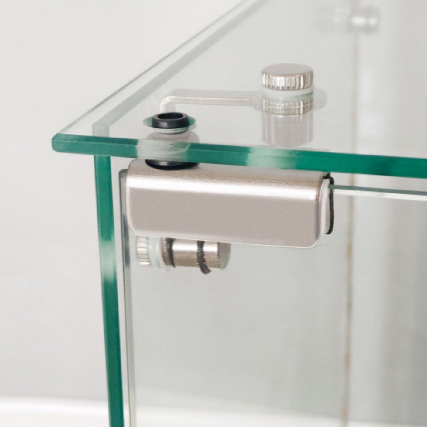 2-Tier Tempered Glass Display Cabinet with Bluetooth LED Light | Music Sync, Motion Sensor & Lockable Casters