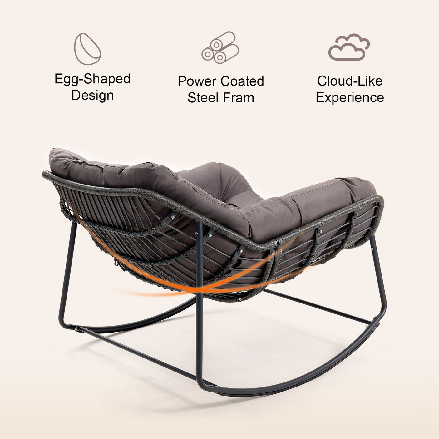Cozy Wicker Outdoor Rocking Chair