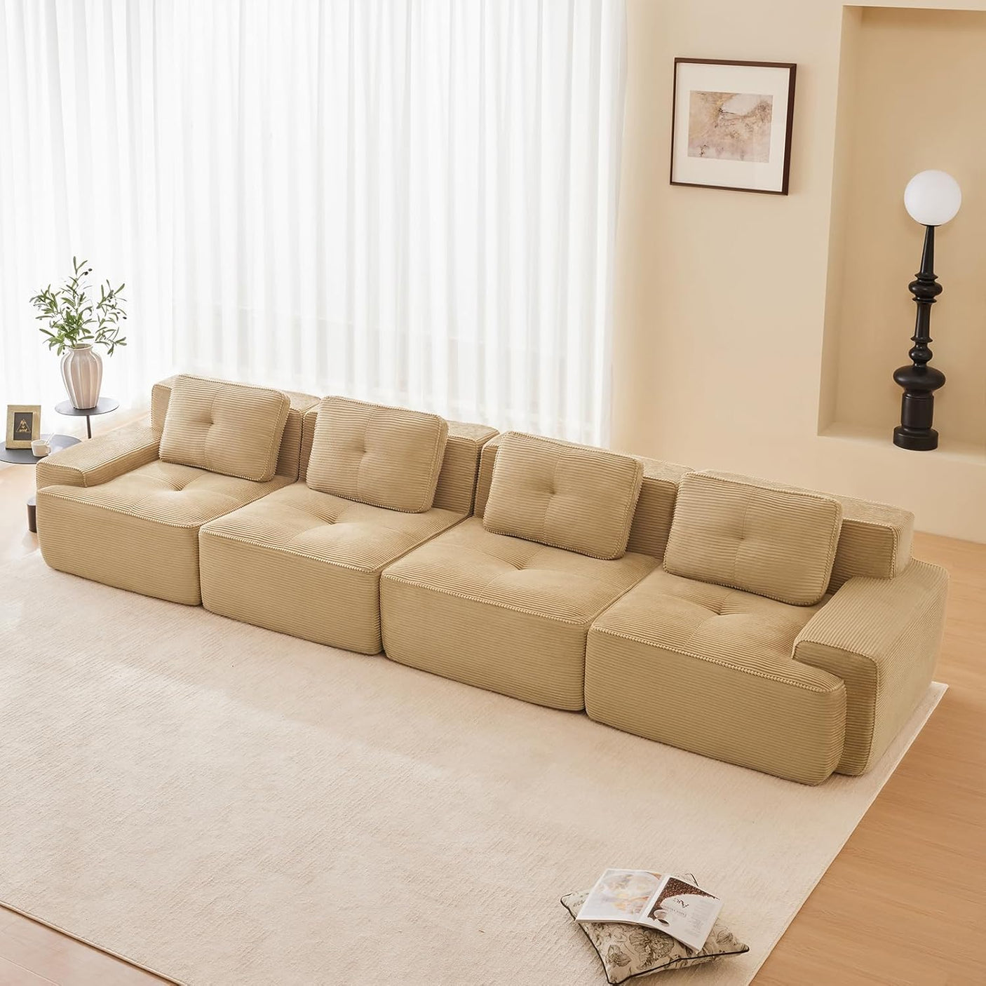 Corduroy Cloud Modular Sectional Sofa - No Assembly Required
