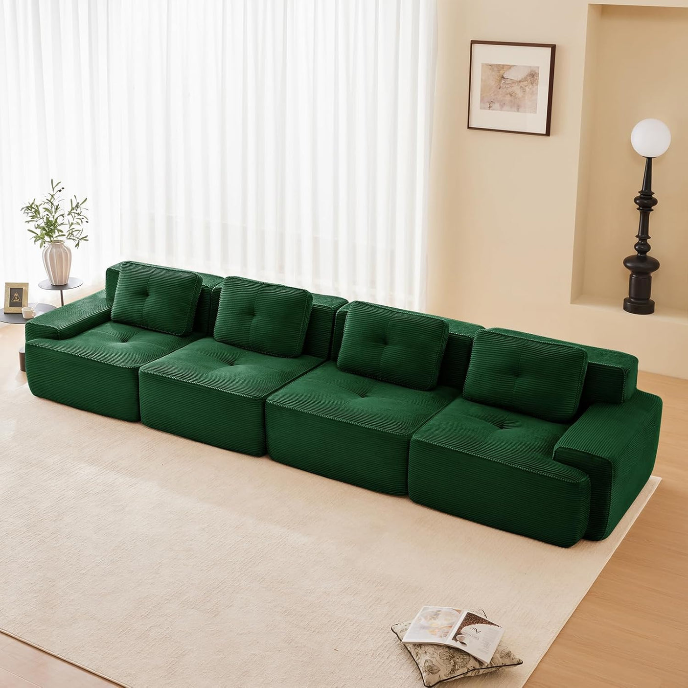 Corduroy Cloud Modular Sectional Sofa - No Assembly Required