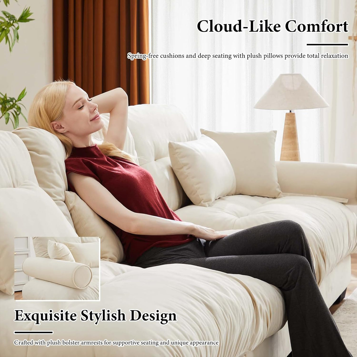 Cloud Sofa - Modular Sectional Couch with Plush Velvet & Deep Seats