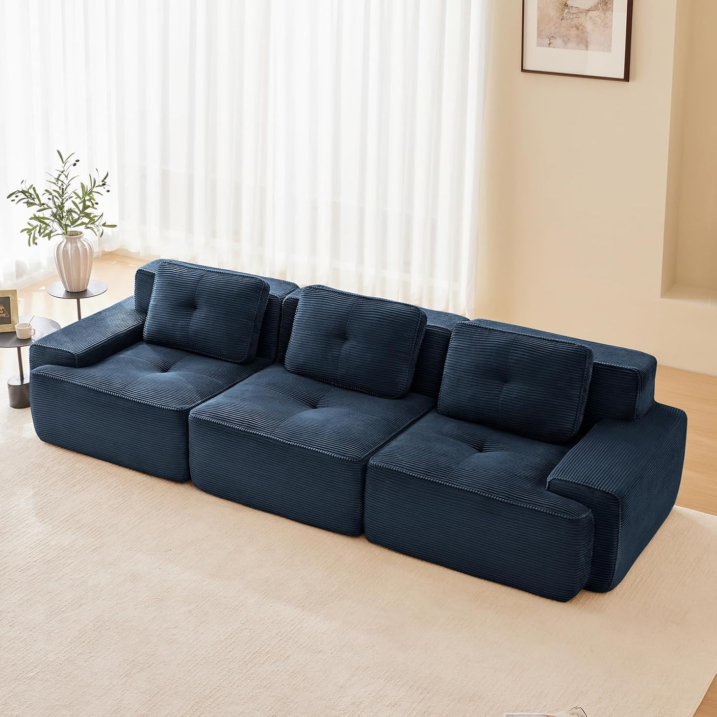 Corduroy Cloud Modular Sectional Sofa - No Assembly Required