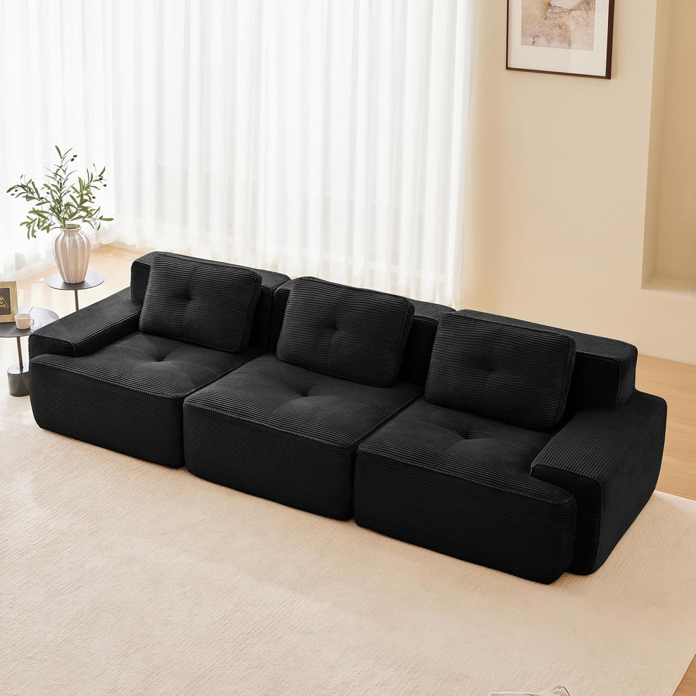 Corduroy Cloud Modular Sectional Sofa - No Assembly Required