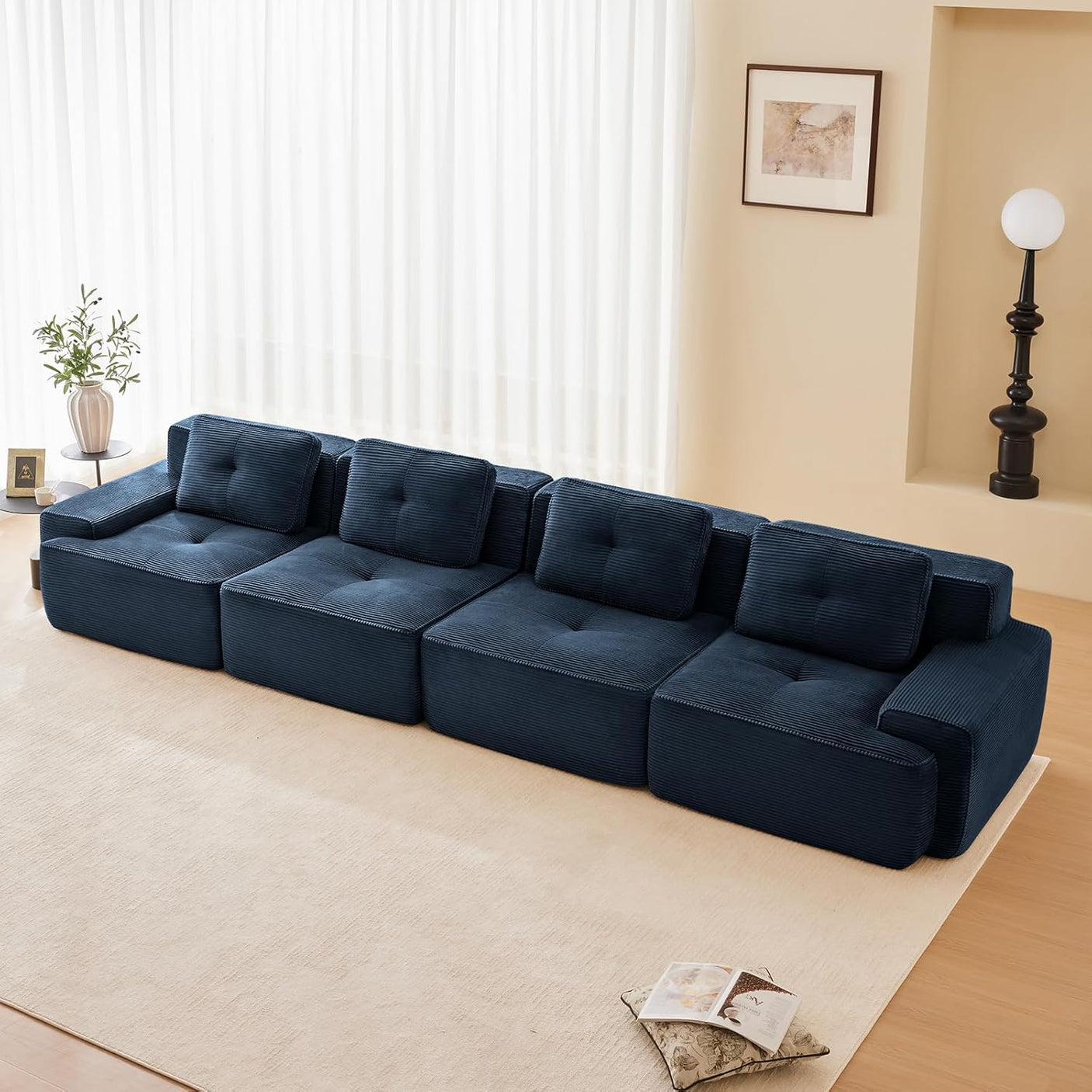Corduroy Cloud Modular Sectional Sofa - No Assembly Required