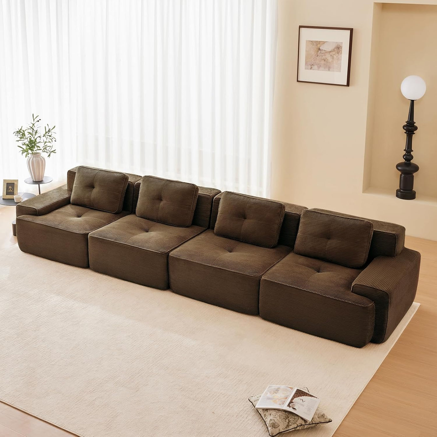 Corduroy Cloud Modular Sectional Sofa - No Assembly Required