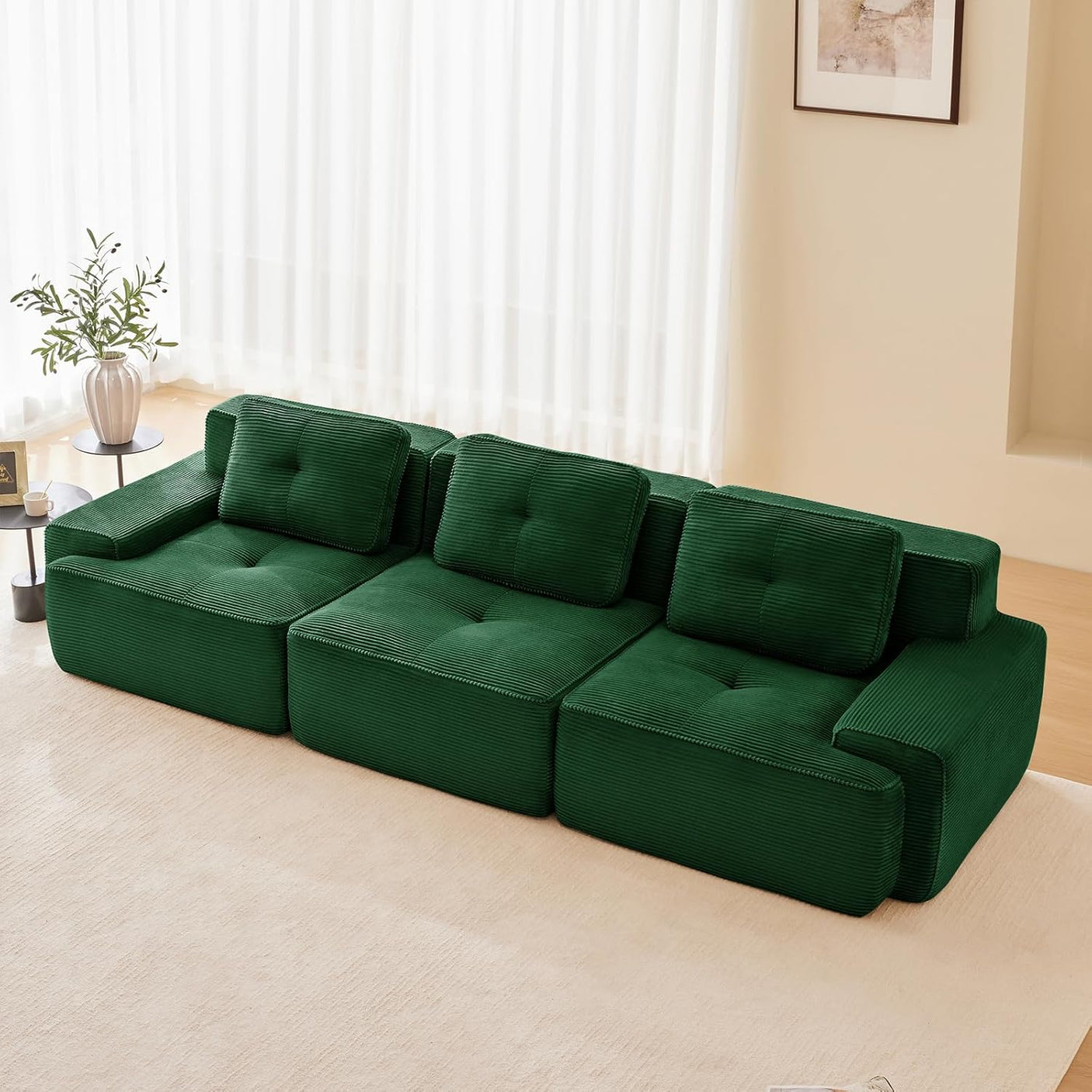 Corduroy Cloud Modular Sectional Sofa - No Assembly Required