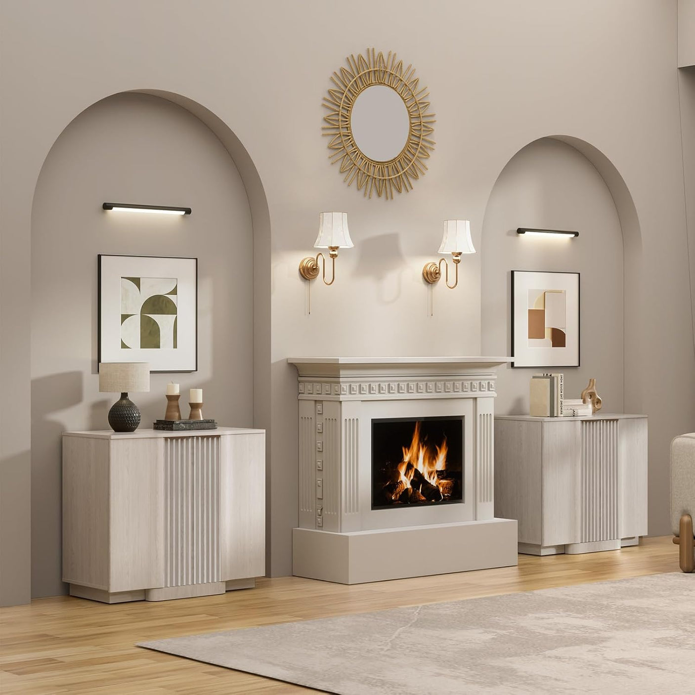 31.5" Modern Buffet Cabinet With Storage