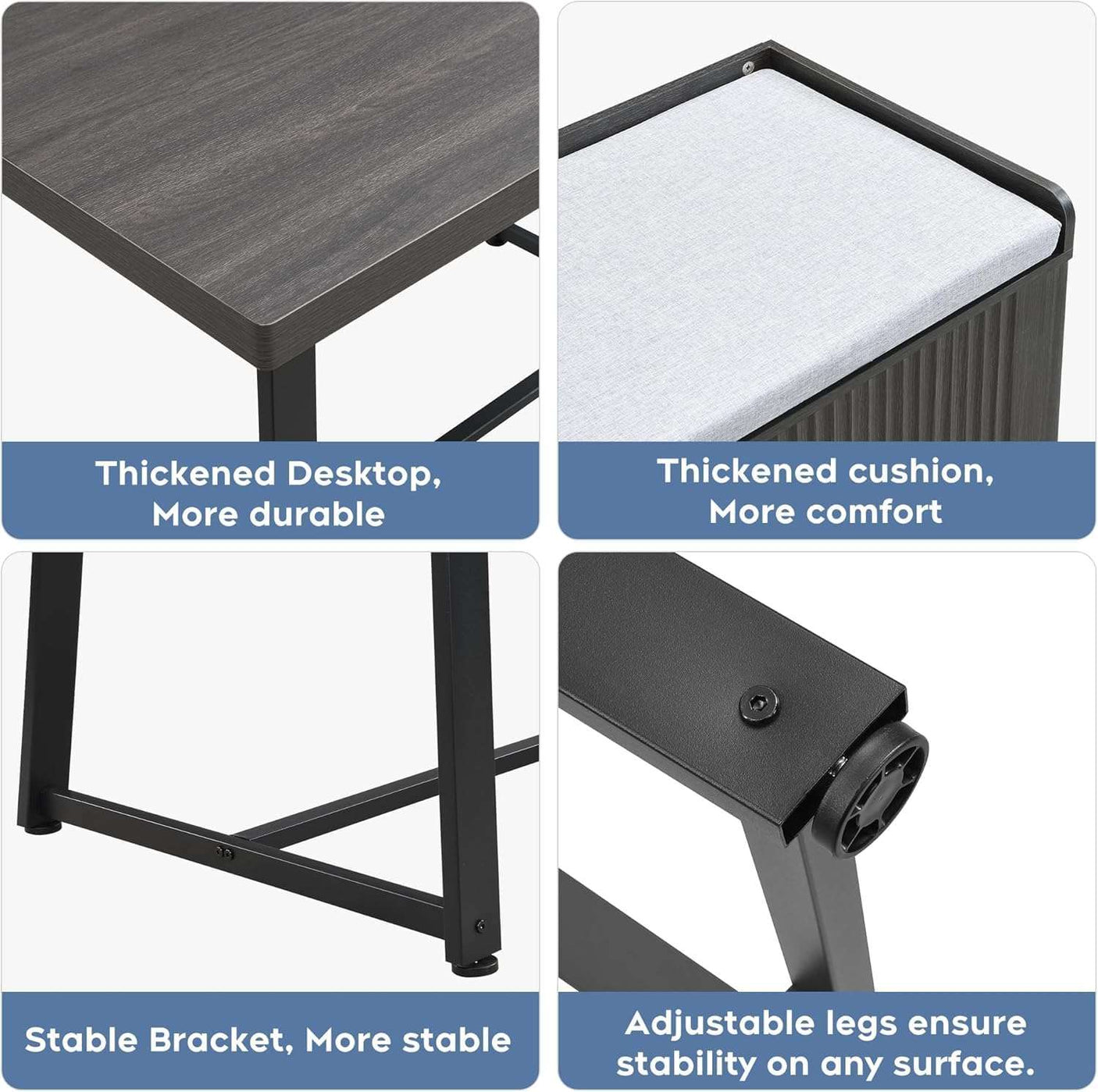 47 Inch Corner Dining Table Set with Storage Stool and Storage Bench