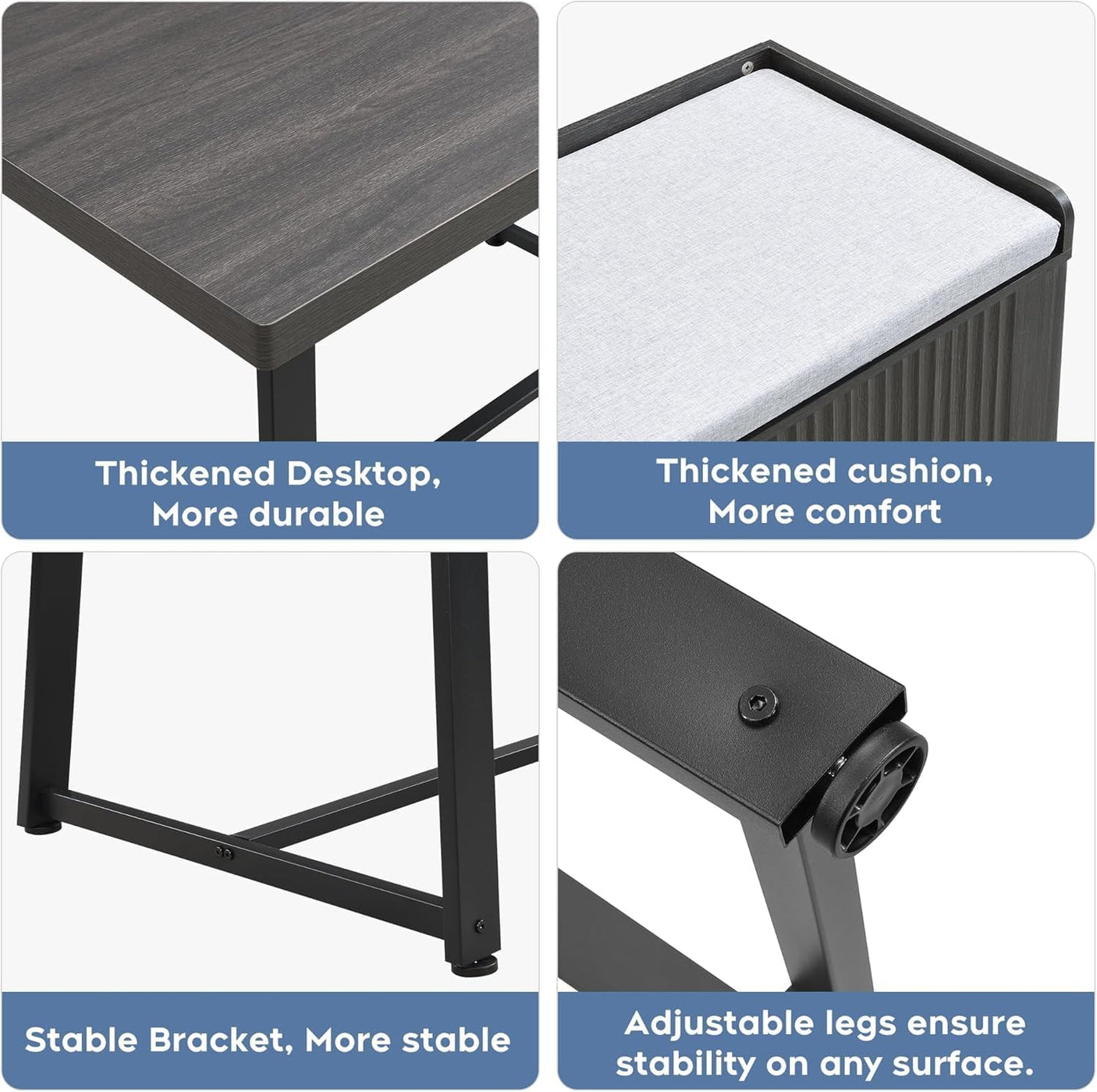 47 Inch Corner Dining Table Set with Storage Stool and Storage Bench