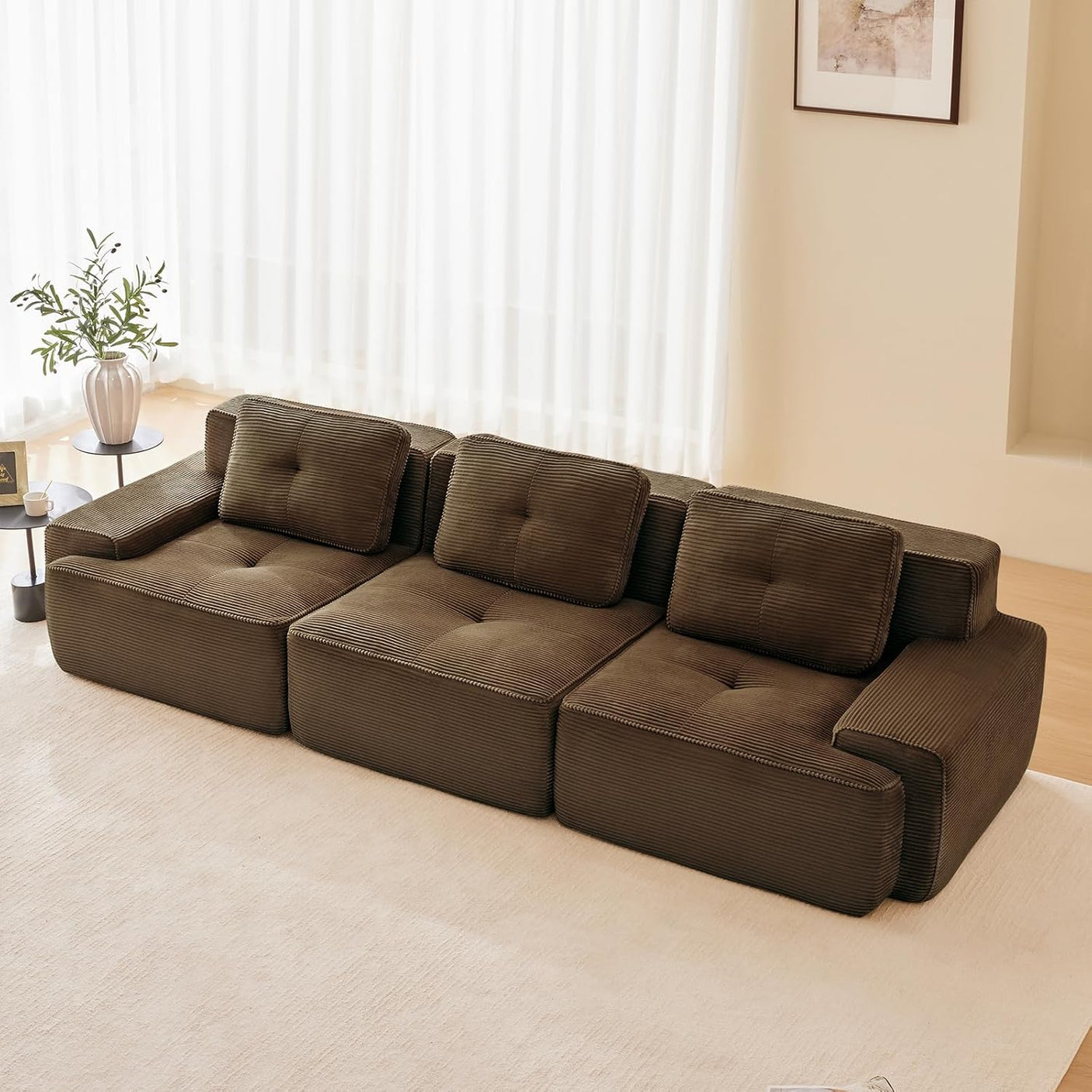 Corduroy Cloud Modular Sectional Sofa - No Assembly Required