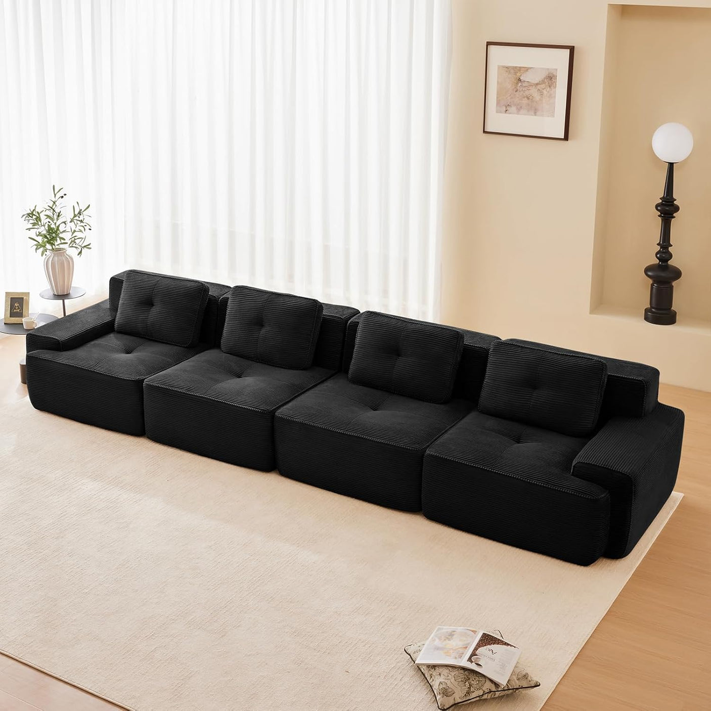 Corduroy Cloud Modular Sectional Sofa - No Assembly Required