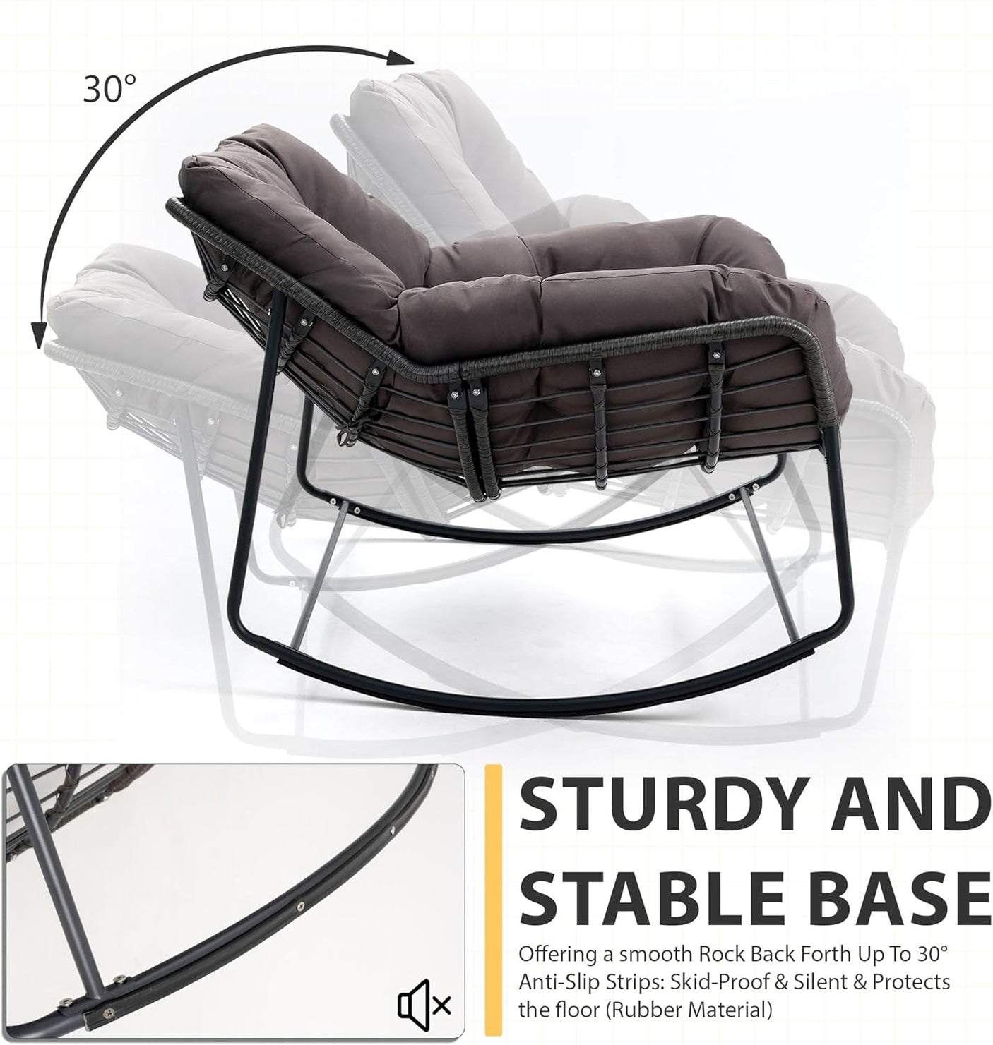 Cozy Wicker Outdoor Rocking Chair