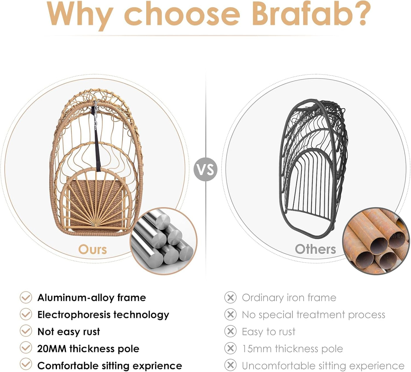 Outdoor Hammock Egg Hanging Chair with Cushion