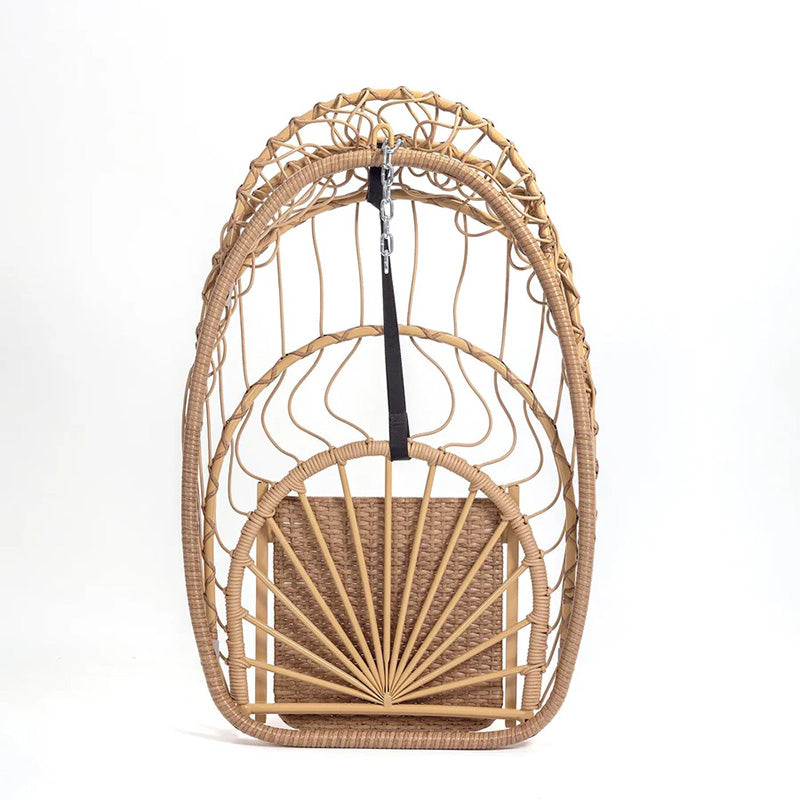 Luxurious Outdoor Egg Hanging Chair with Stand - All-Weather Rattan Swing for Patio & Bedroom