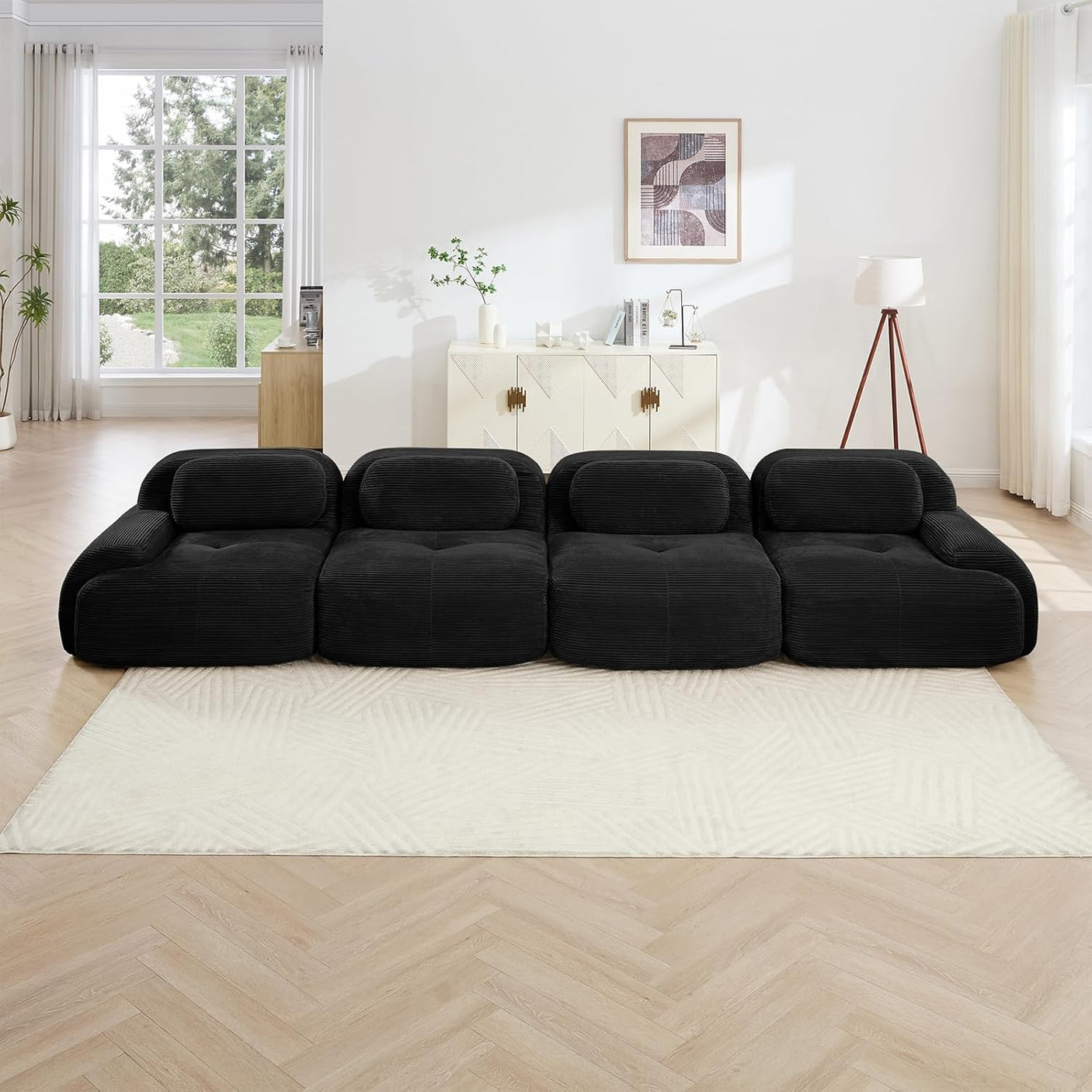Corduroy Cloud Modular Sectional Sofa - No Assembly Required