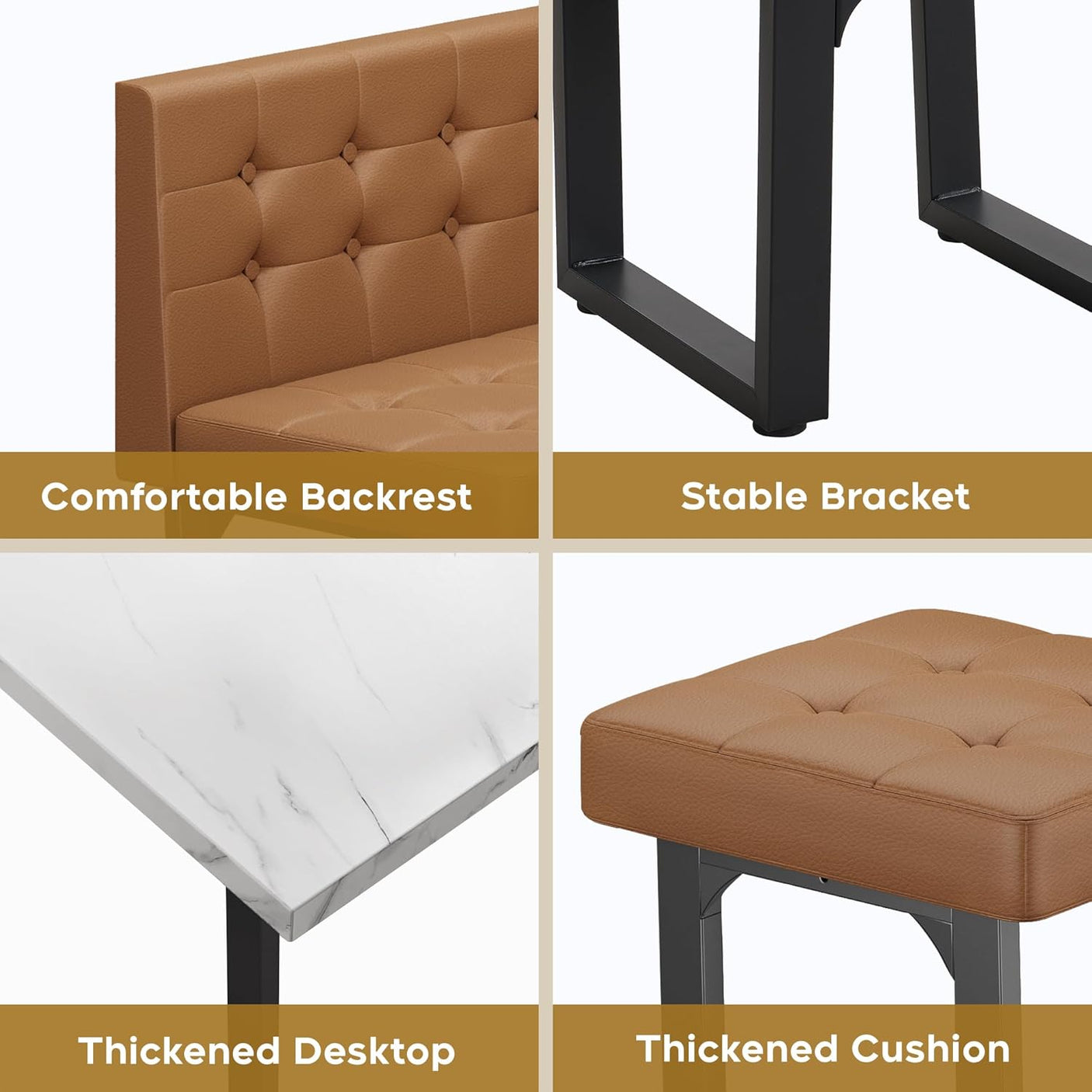 72 Inch Modern Corner Dining Table Set