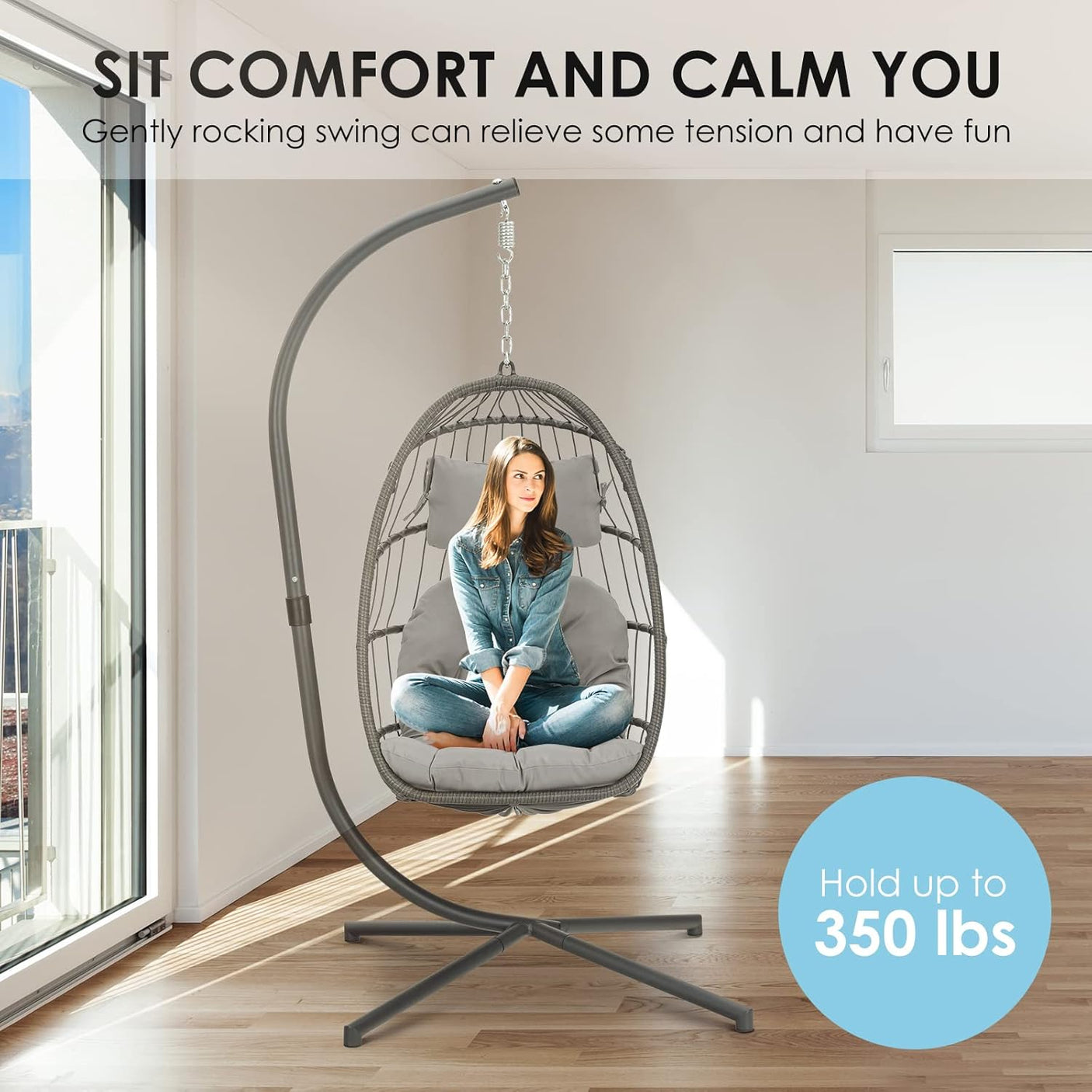 Outdoor Hammock Egg Hanging Chair with Cushion