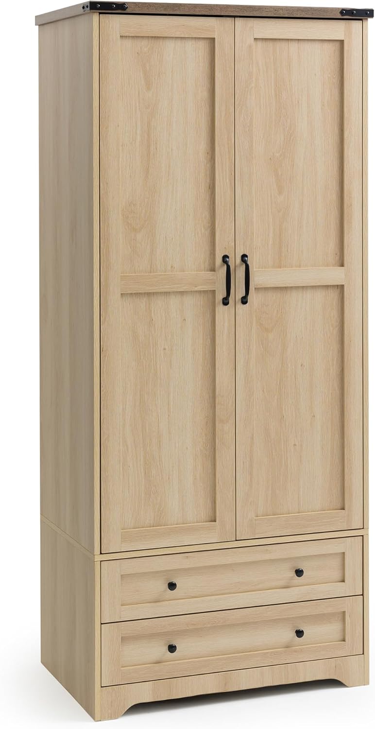 71" Modern Wooden Armoire Wardrobe Closet