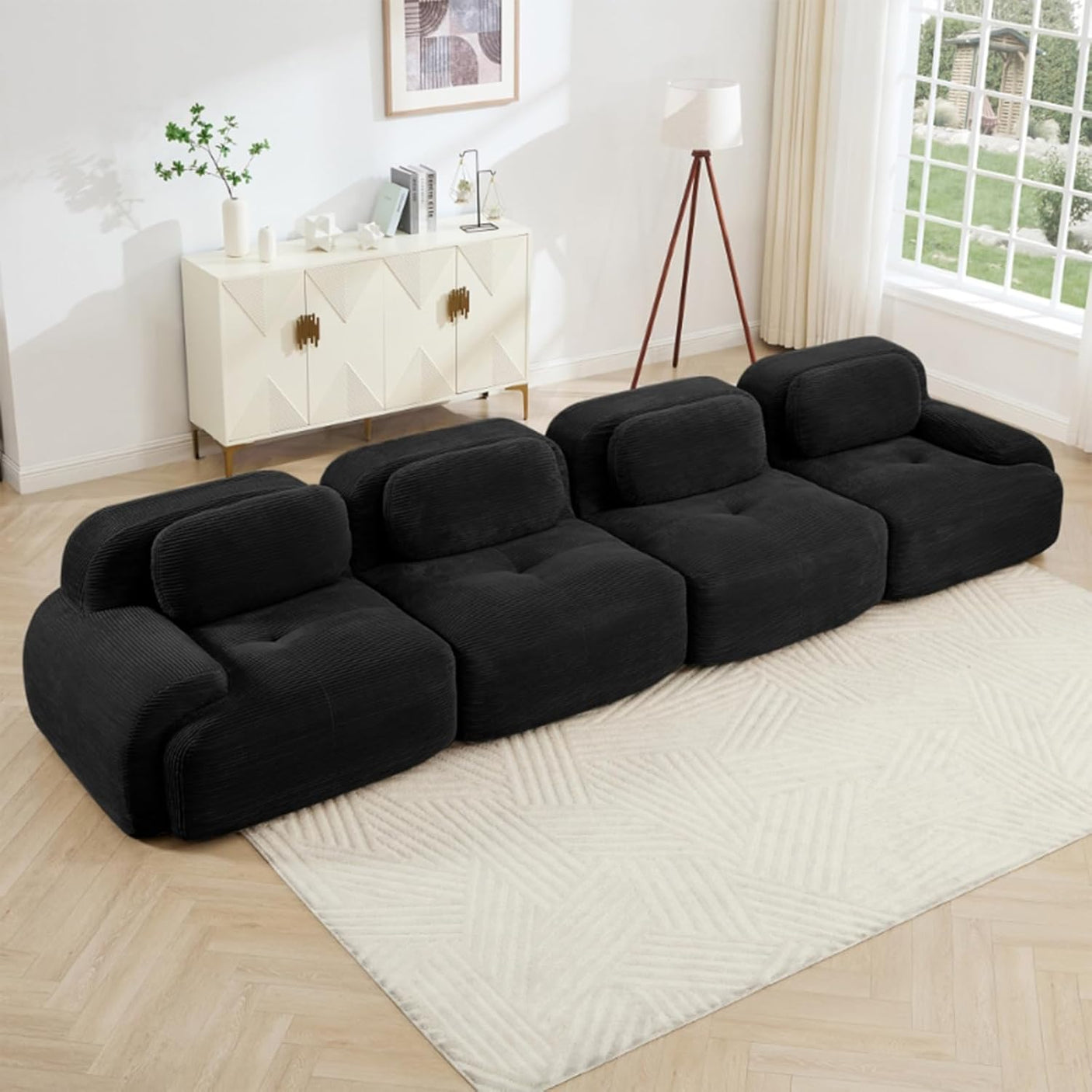 Corduroy Cloud Modular Sectional Sofa - No Assembly Required