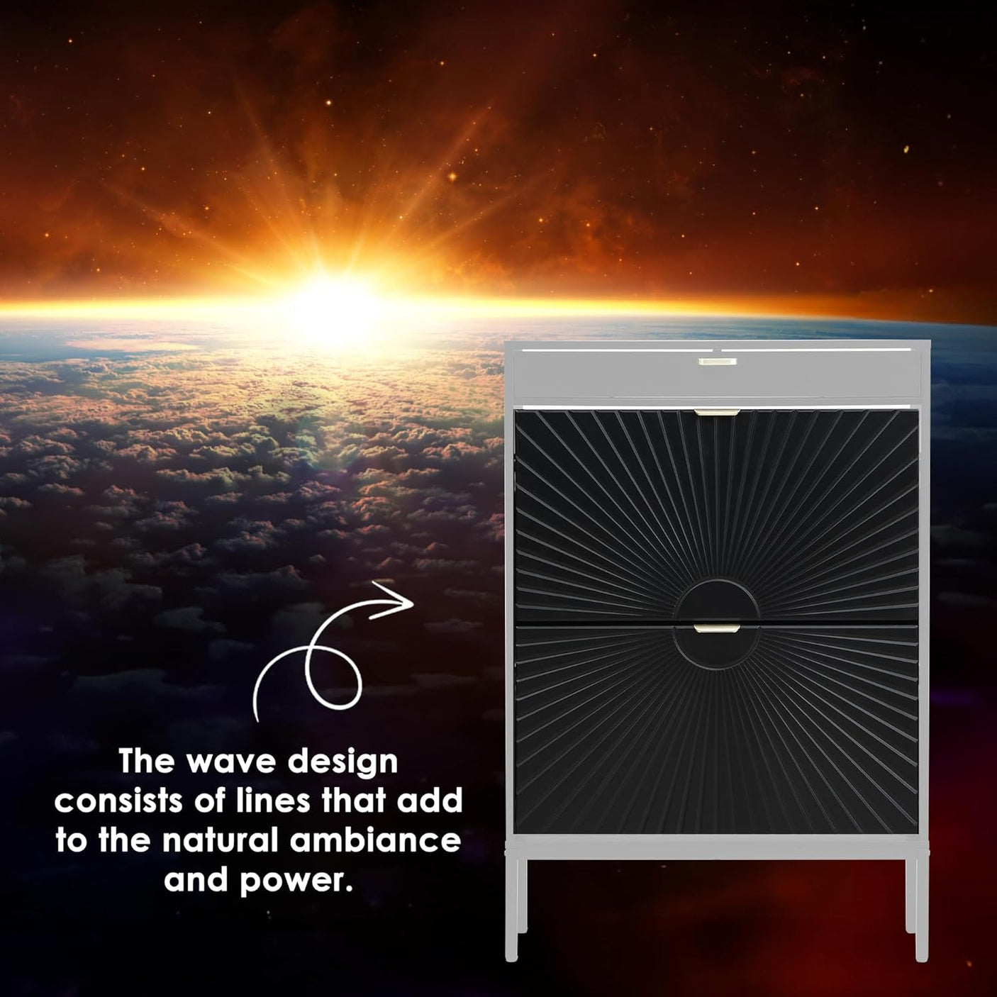 Slim Entryway Shoe Organizer with Half-Circle Doors