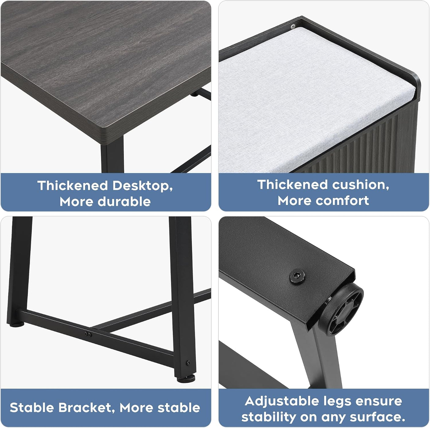 47 Inch Corner Dining Table Set with Storage Stool and Storage Bench