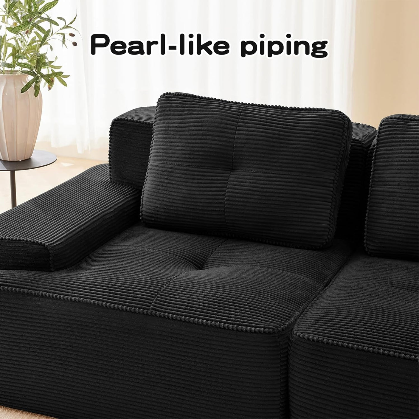 Corduroy Cloud Modular Sectional Sofa - No Assembly Required