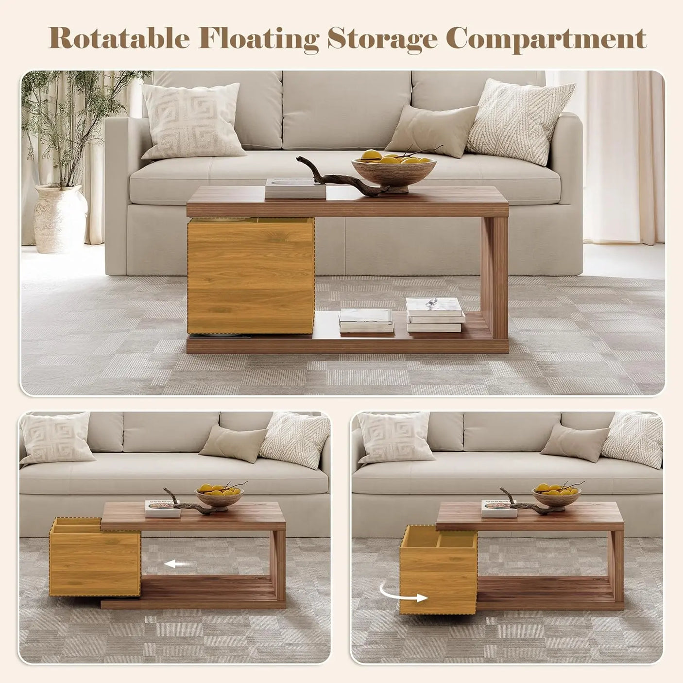 Yechen Modern Coffee Table with Hidden Storage