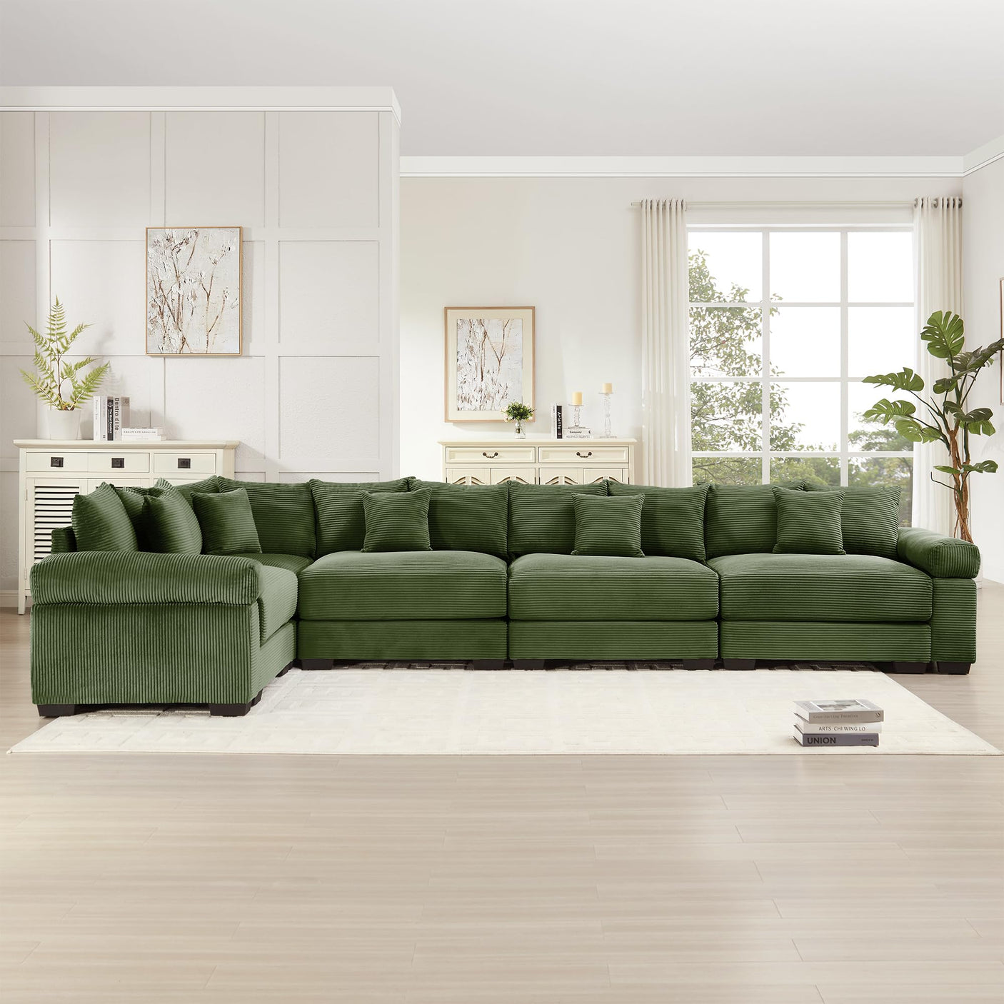54" Oversized Corduroy Modular Sectional Sofa - Premium Comfort with High-Density Foam & Flexible Design