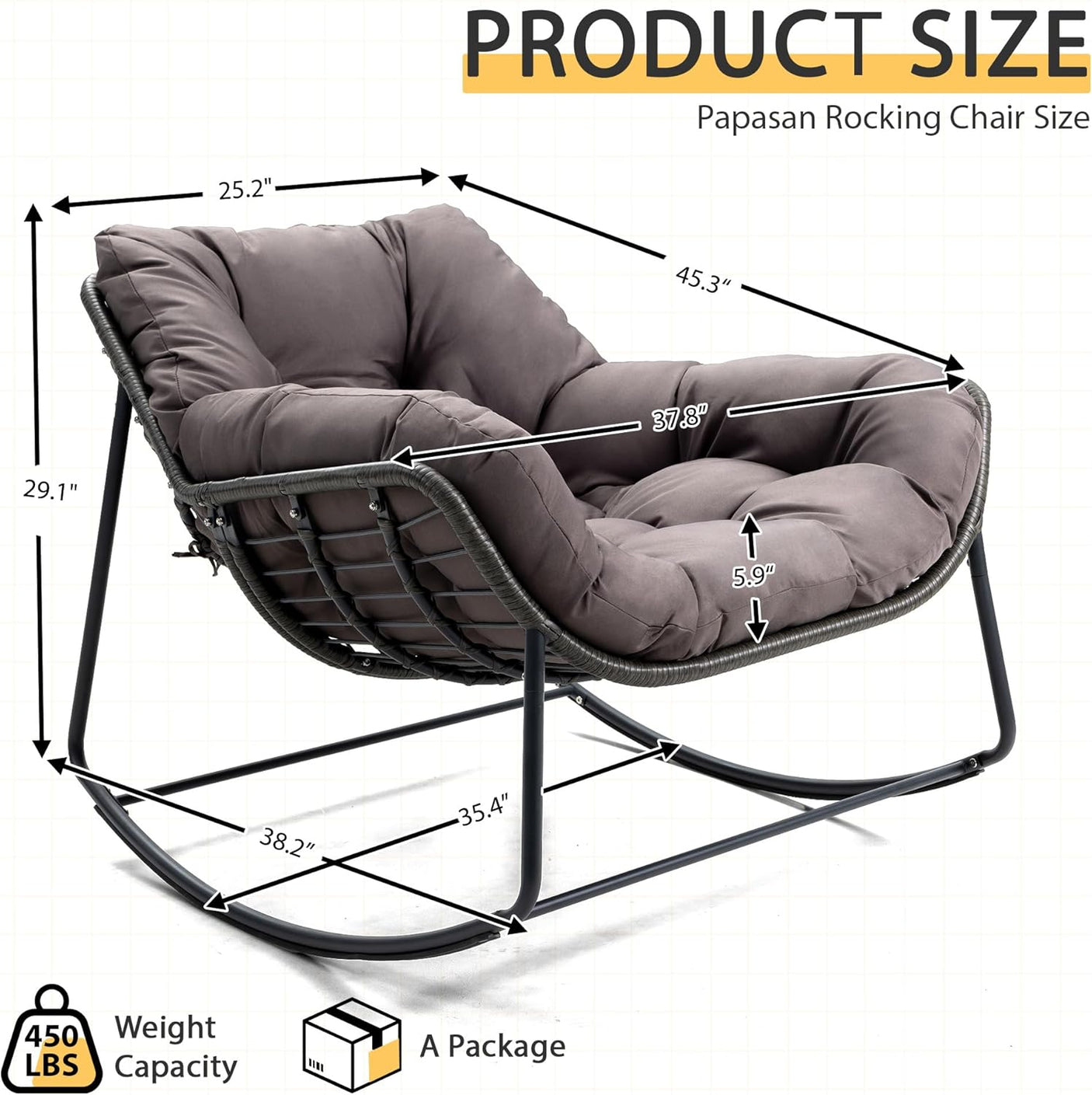 Cozy Wicker Outdoor Rocking Chair