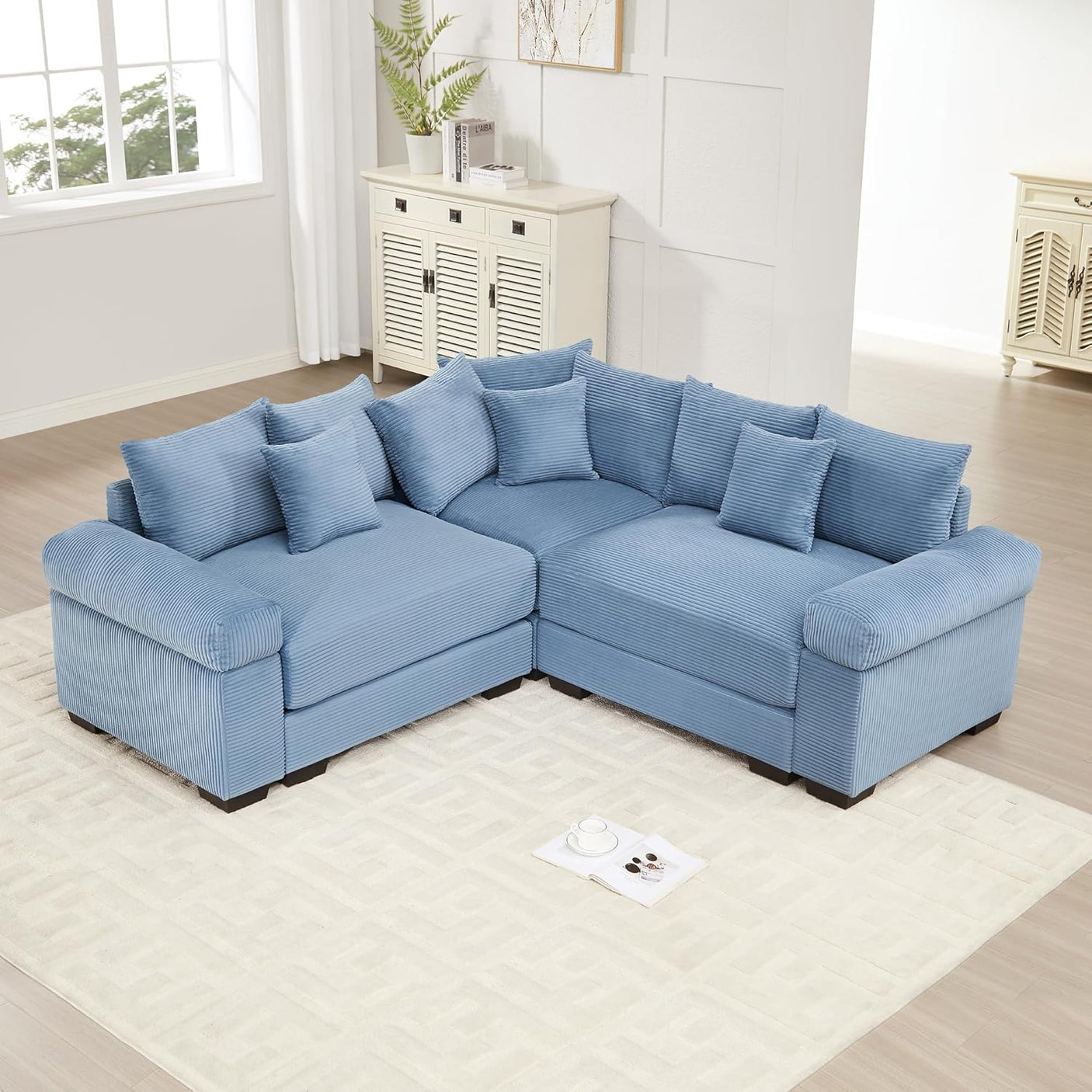 54" Oversized Corduroy Modular Sectional Sofa - Premium Comfort with High-Density Foam & Flexible Design