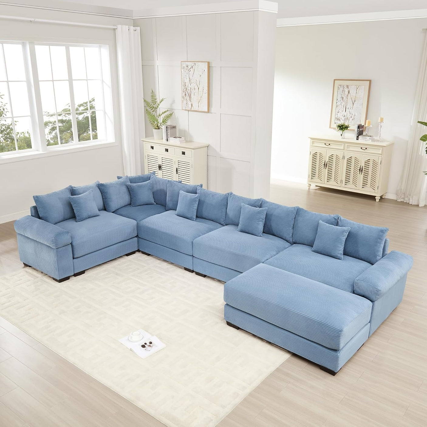 54" Oversized Corduroy Modular Sectional Sofa - Premium Comfort with High-Density Foam & Flexible Design