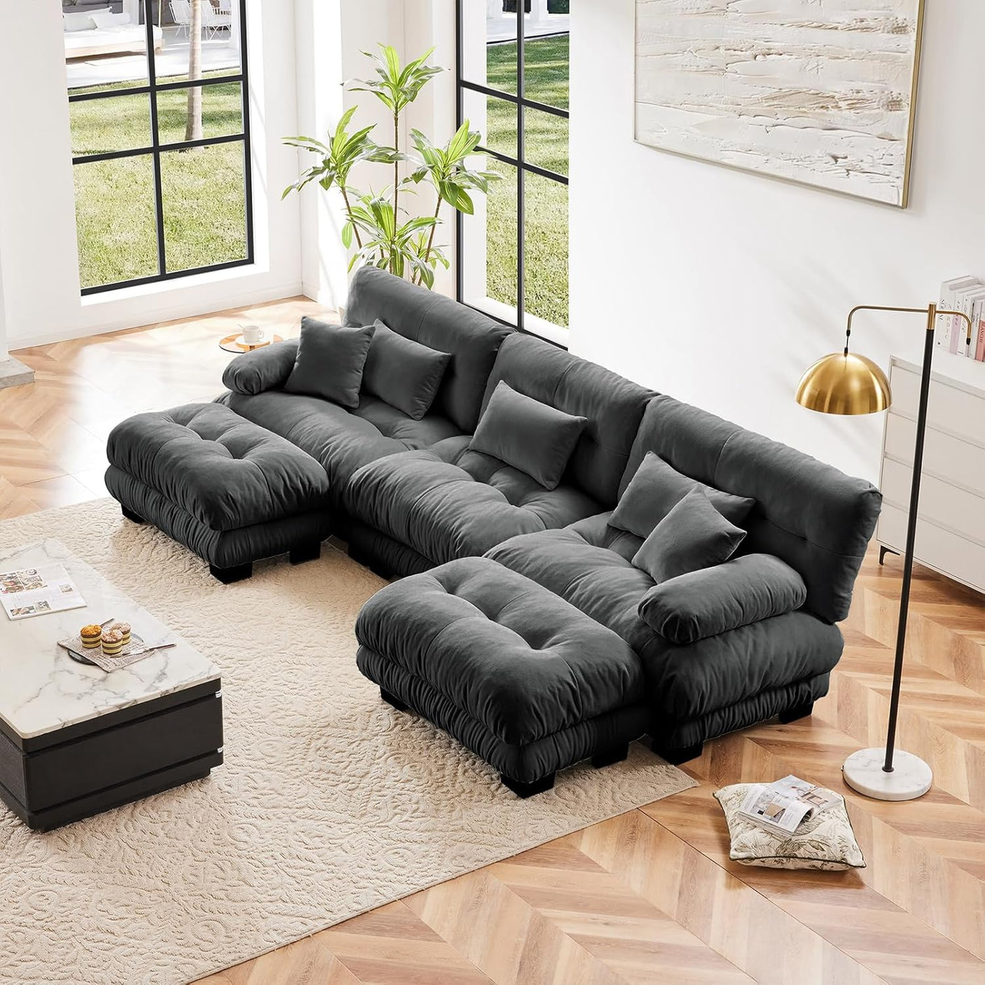 Cloud Sofa - Modular Sectional Couch with Plush Velvet & Deep Seats