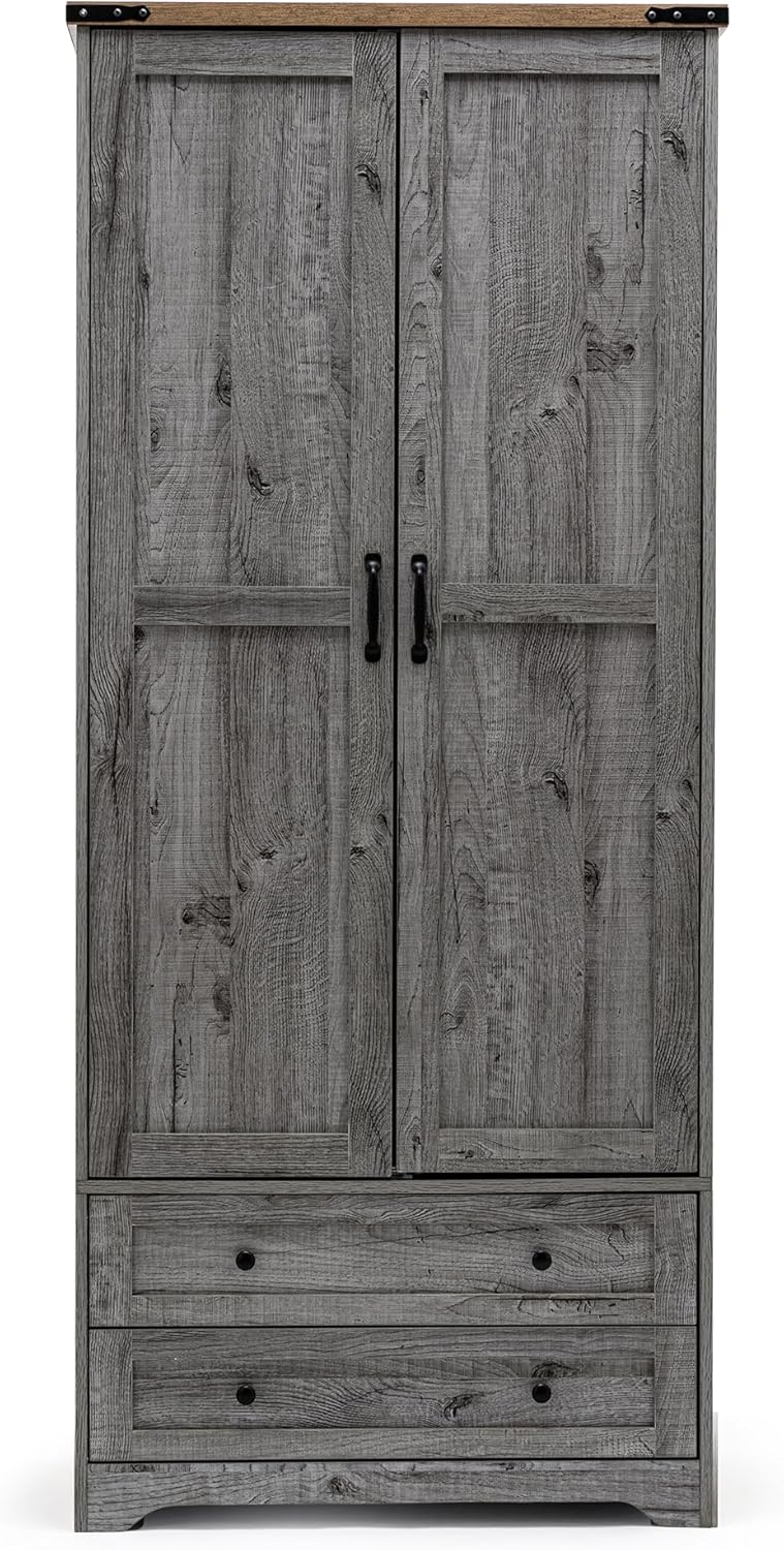 71" Modern Wooden Armoire Wardrobe Closet