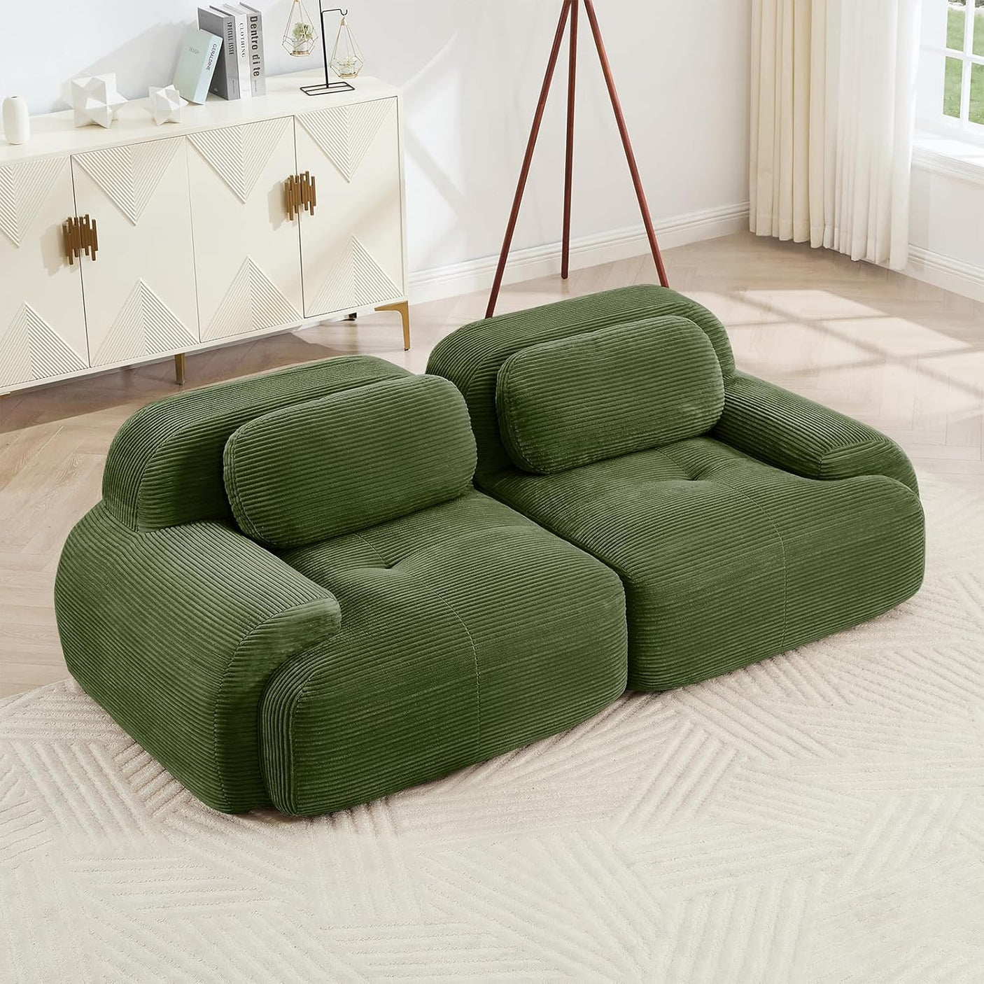 Corduroy Cloud Modular Sectional Sofa - No Assembly Required