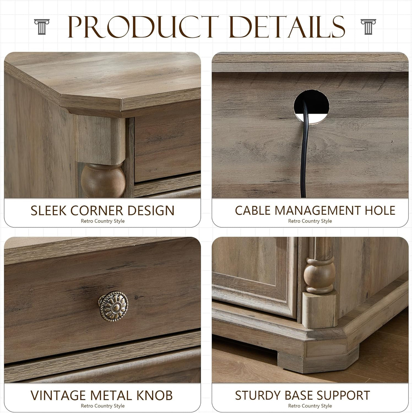 55'' Wood Executive Desk with 7 Drawers