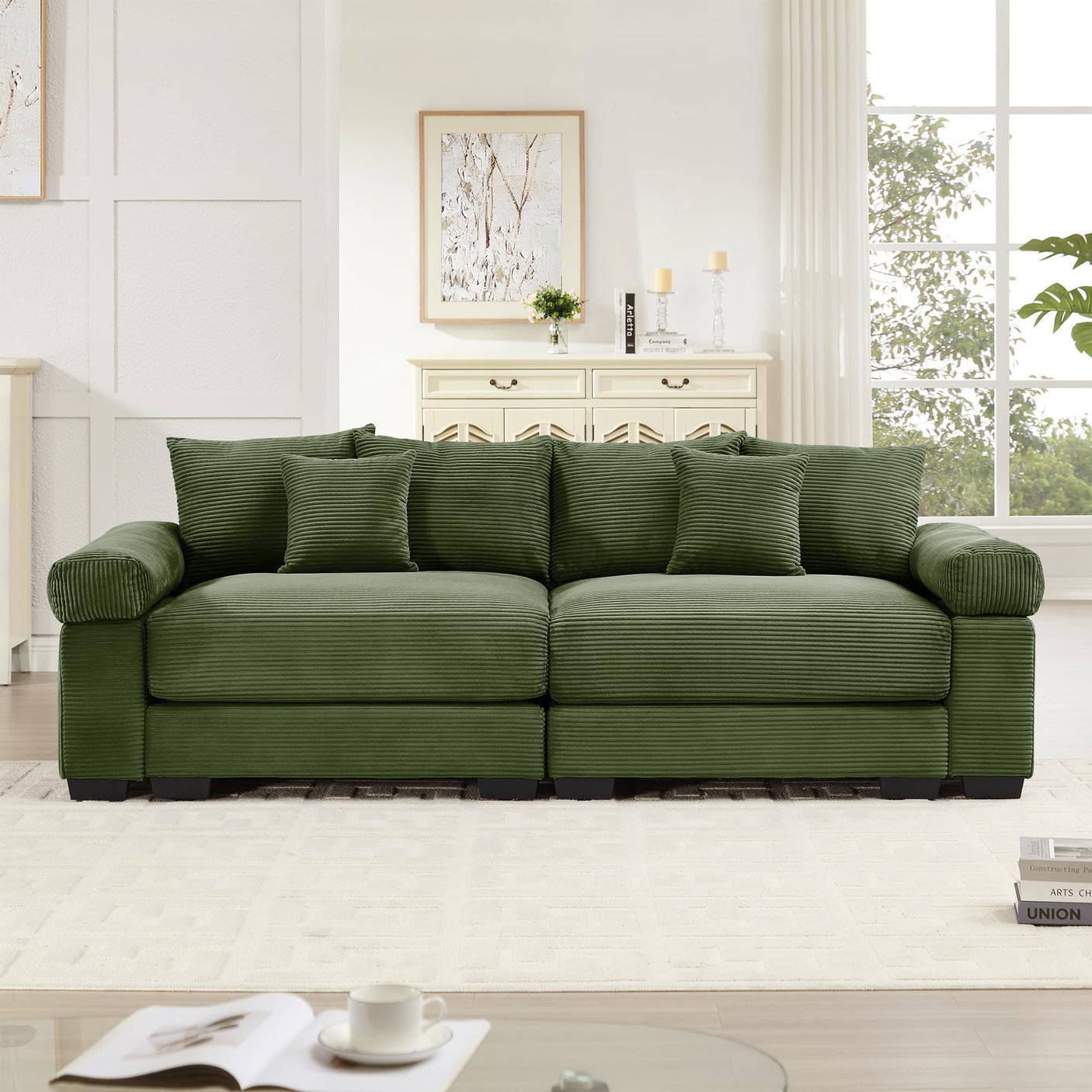 54" Oversized Corduroy Modular Sectional Sofa - Premium Comfort with High-Density Foam & Flexible Design