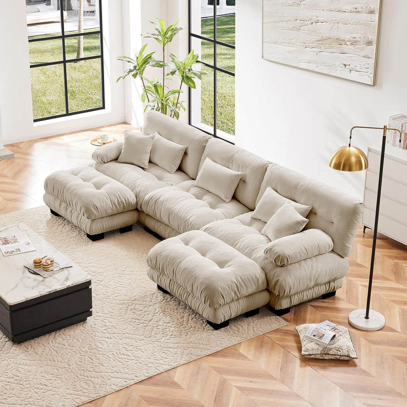 Cloud Sofa - Modular Sectional Couch with Plush Velvet & Deep Seats