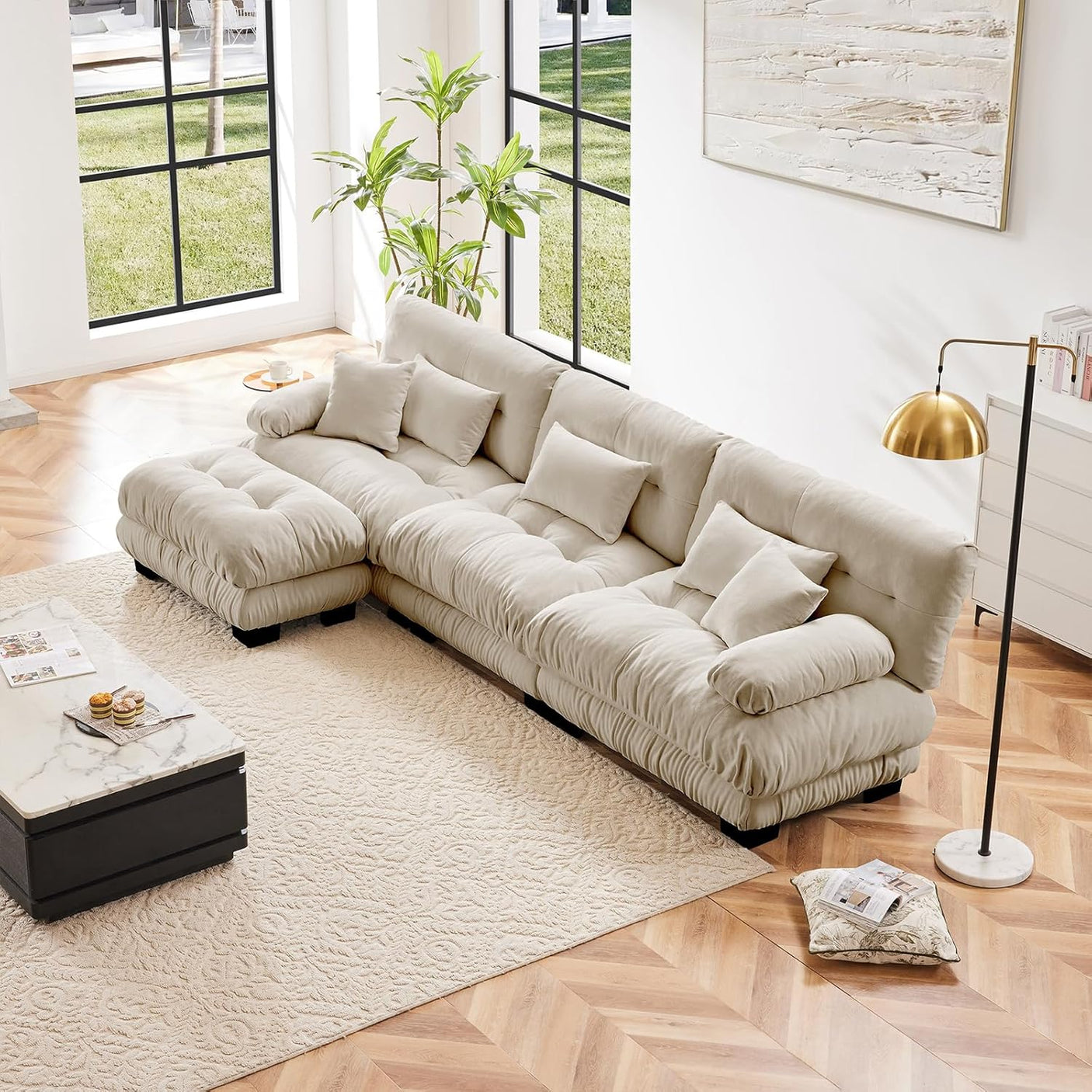 Cloud Sofa - Modular Sectional Couch with Plush Velvet & Deep Seats
