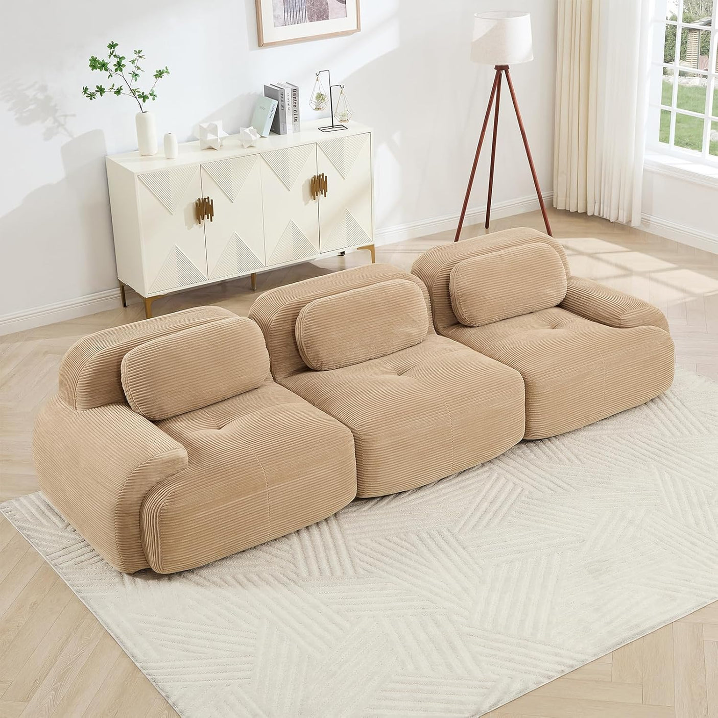 Corduroy Cloud Modular Sectional Sofa - No Assembly Required