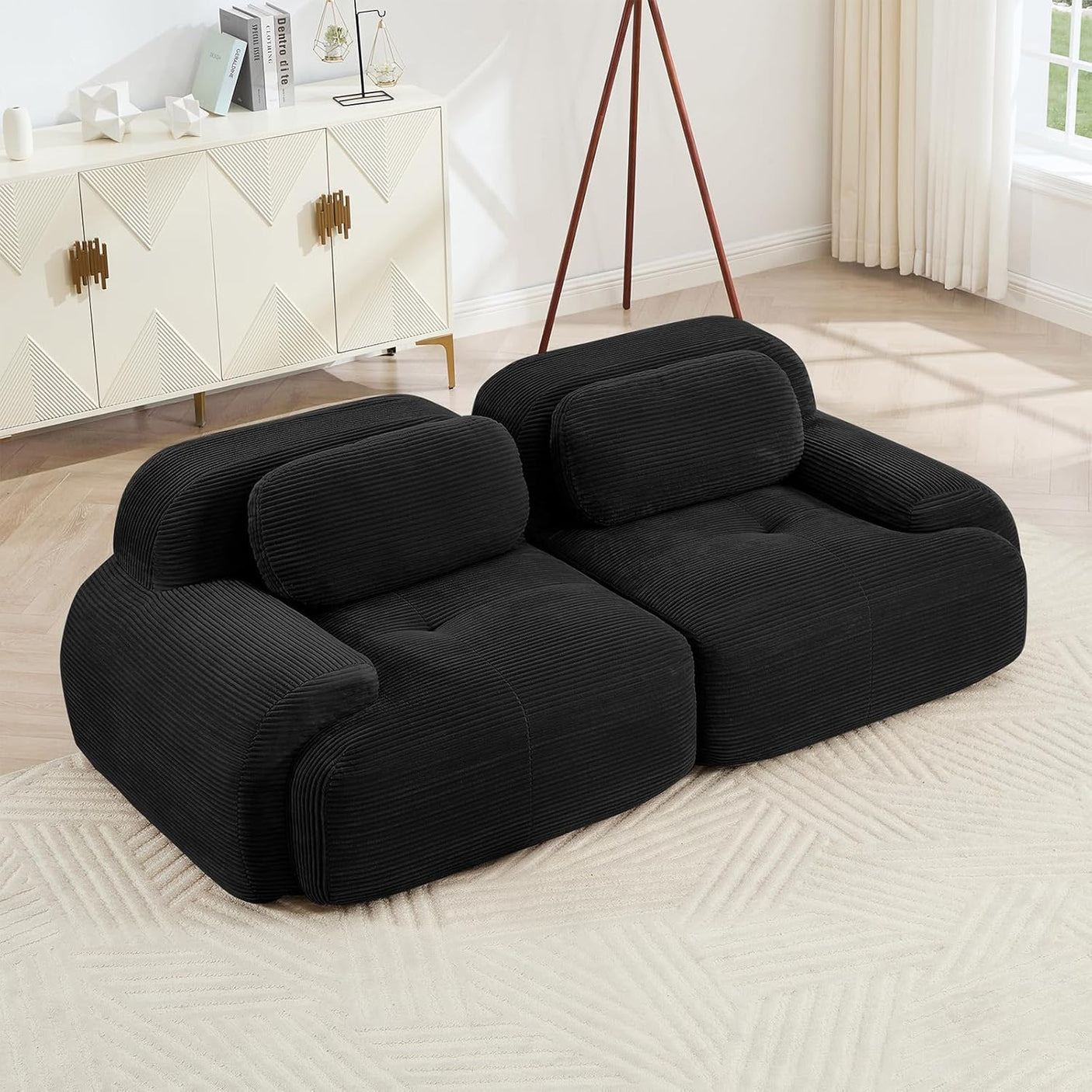 Corduroy Cloud Modular Sectional Sofa - No Assembly Required
