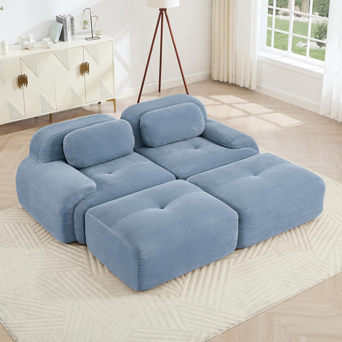 Corduroy Cloud Modular Sectional Sofa - No Assembly Required