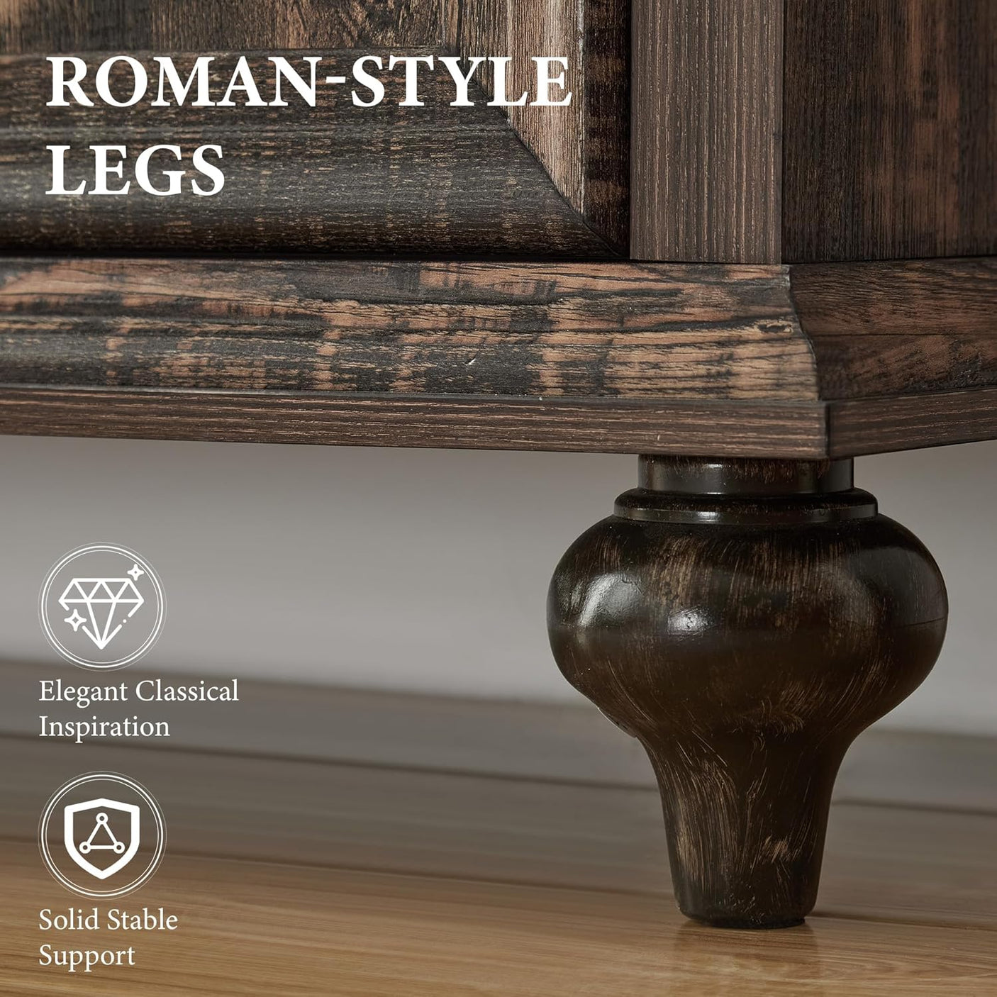 62" Large Farmhouse Buffet Cabinet with 4 Drawers & 4 Doors