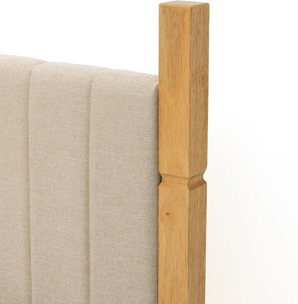 Yechen Full Size Wood Bed Frame with Headboard
