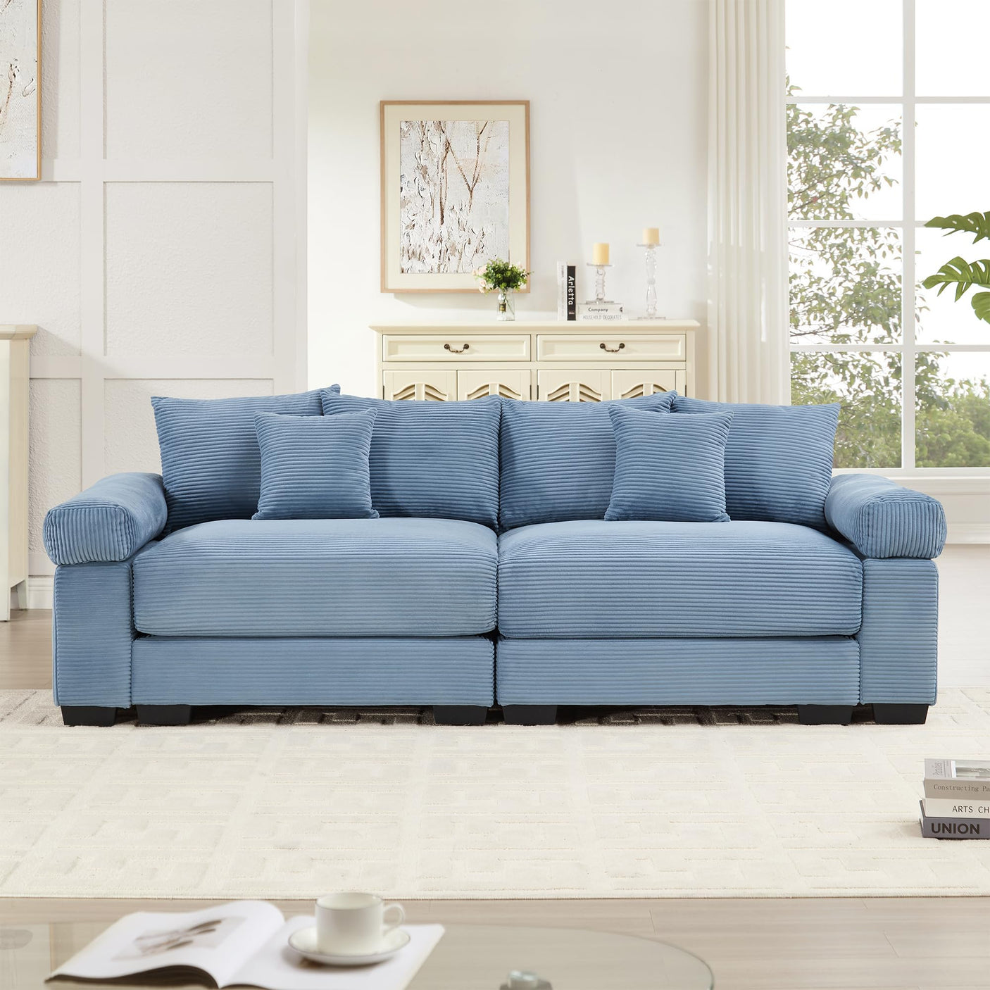 54" Oversized Corduroy Modular Sectional Sofa - Premium Comfort with High-Density Foam & Flexible Design