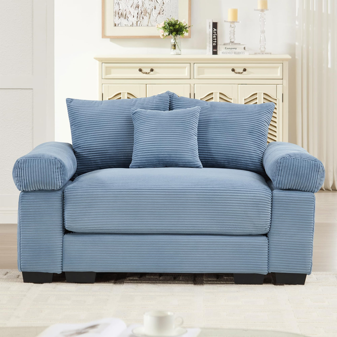 54" Oversized Corduroy Modular Sectional Sofa - Premium Comfort with High-Density Foam & Flexible Design